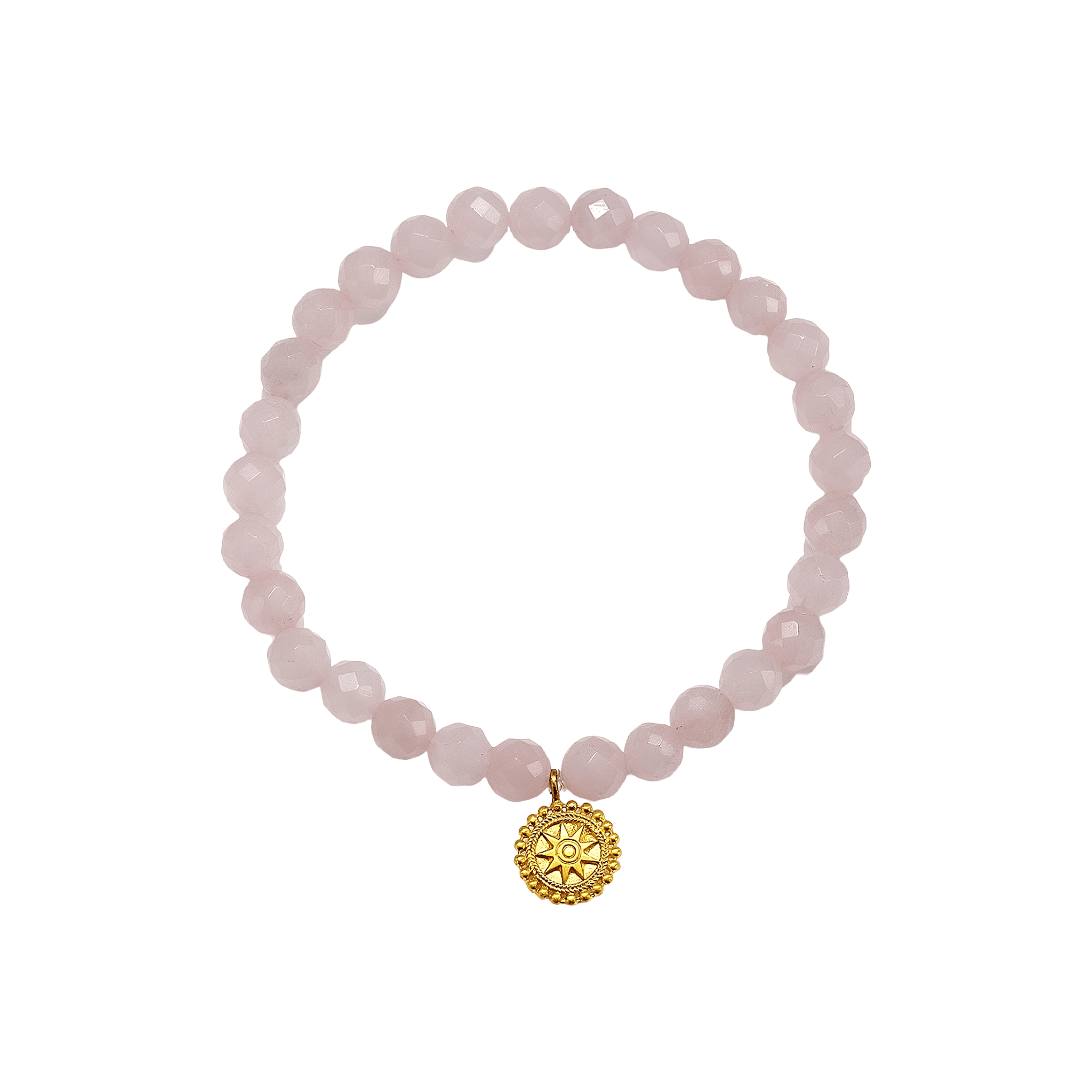 Satya Jewelry Armband Awaken Love Mandala Rose Quartz, vergoldet