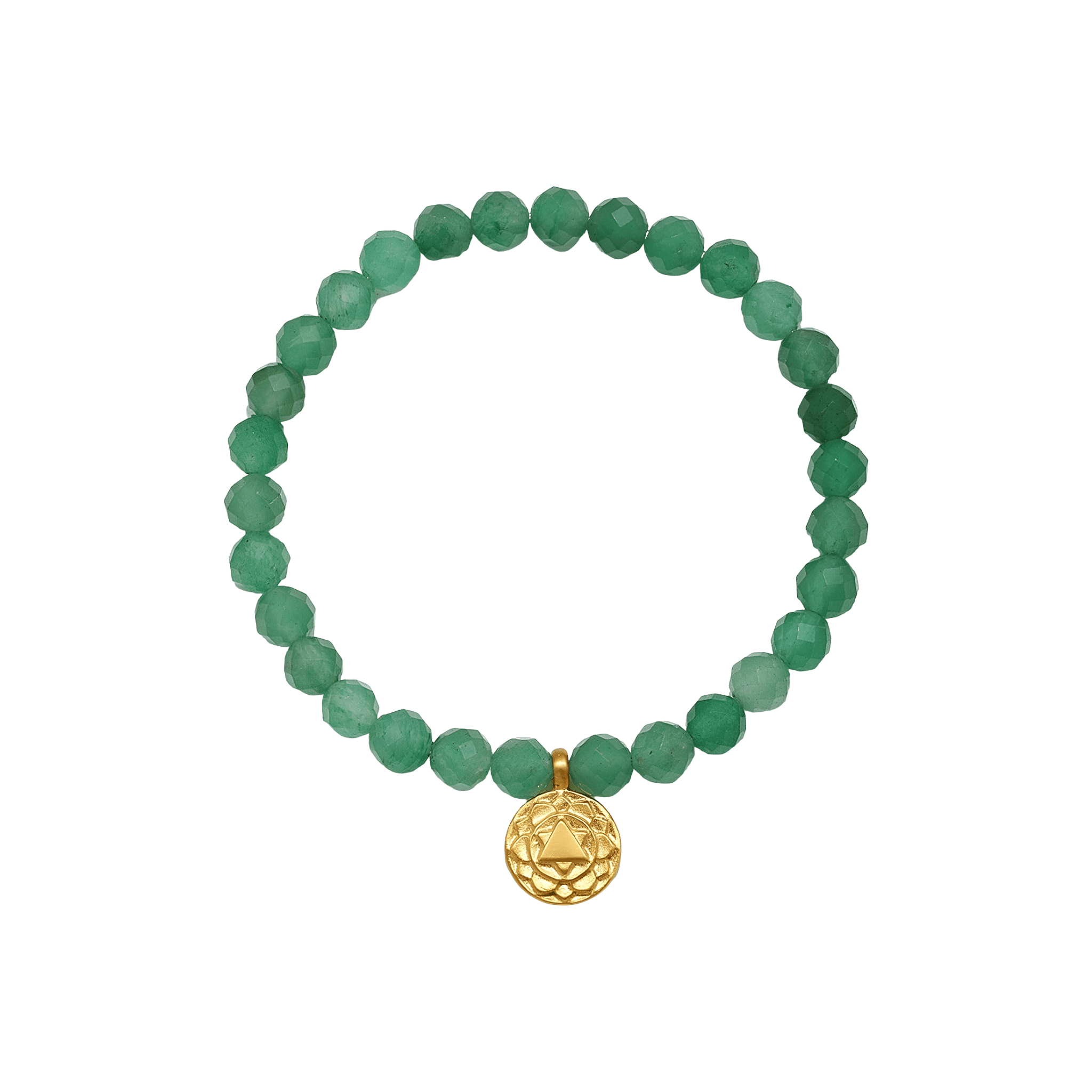 Satya Jewelry Armband Heart Chakra Aventurine, vergoldet