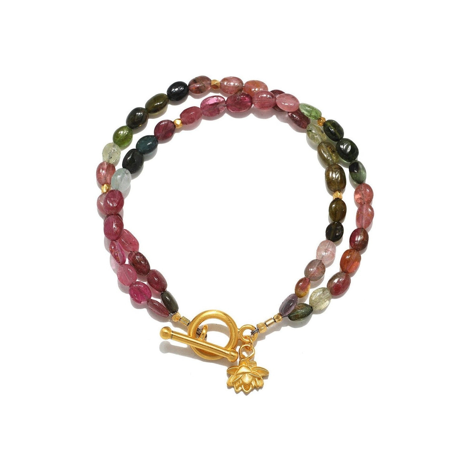 Satya Jewelry Armband Peaceful Beginnings Tourmaline Toggle, vergoldet