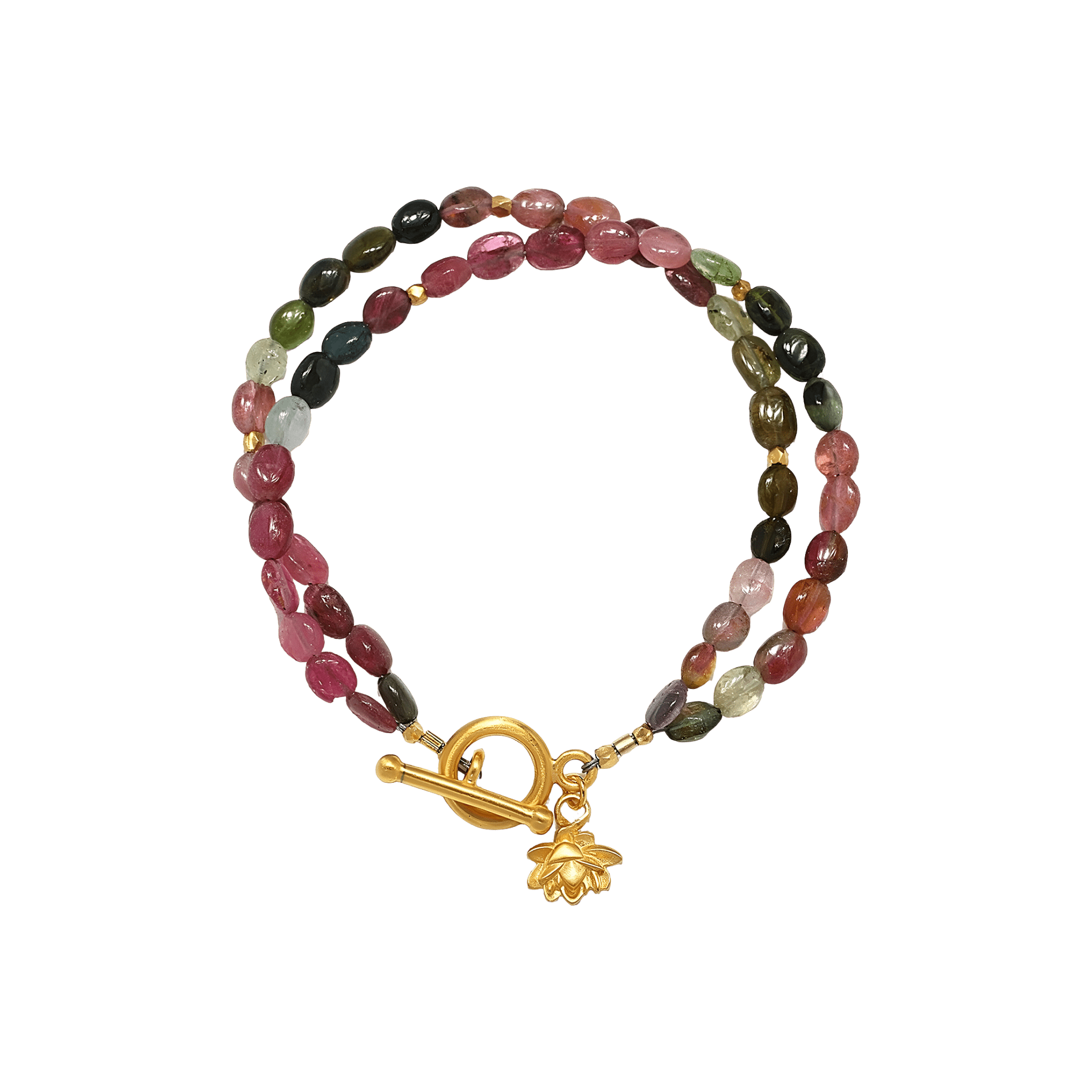 Satya Jewelry Armband Peaceful Beginnings Tourmaline Toggle, vergoldet