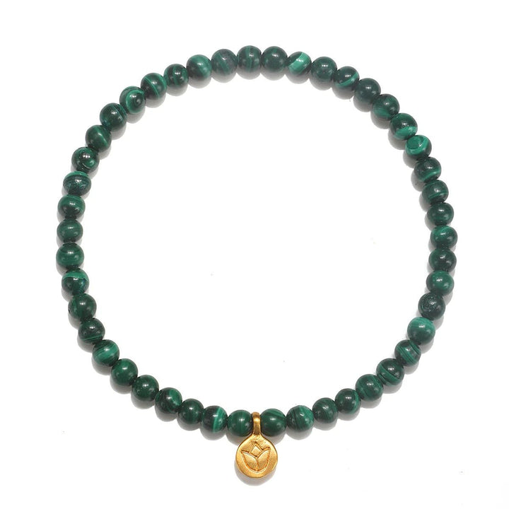 Satya Jewelry Armband Personal Evolution Lotus Malachite, vergoldet