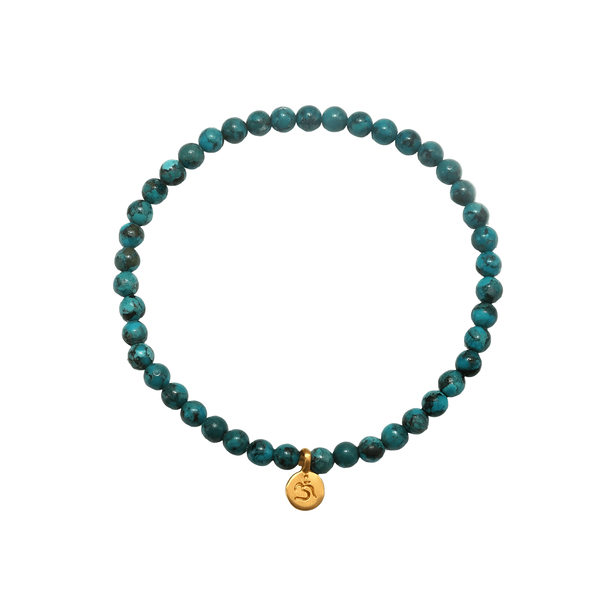 Satya Jewelry Armband Protective Om Turquoise Gemstone, vergoldet