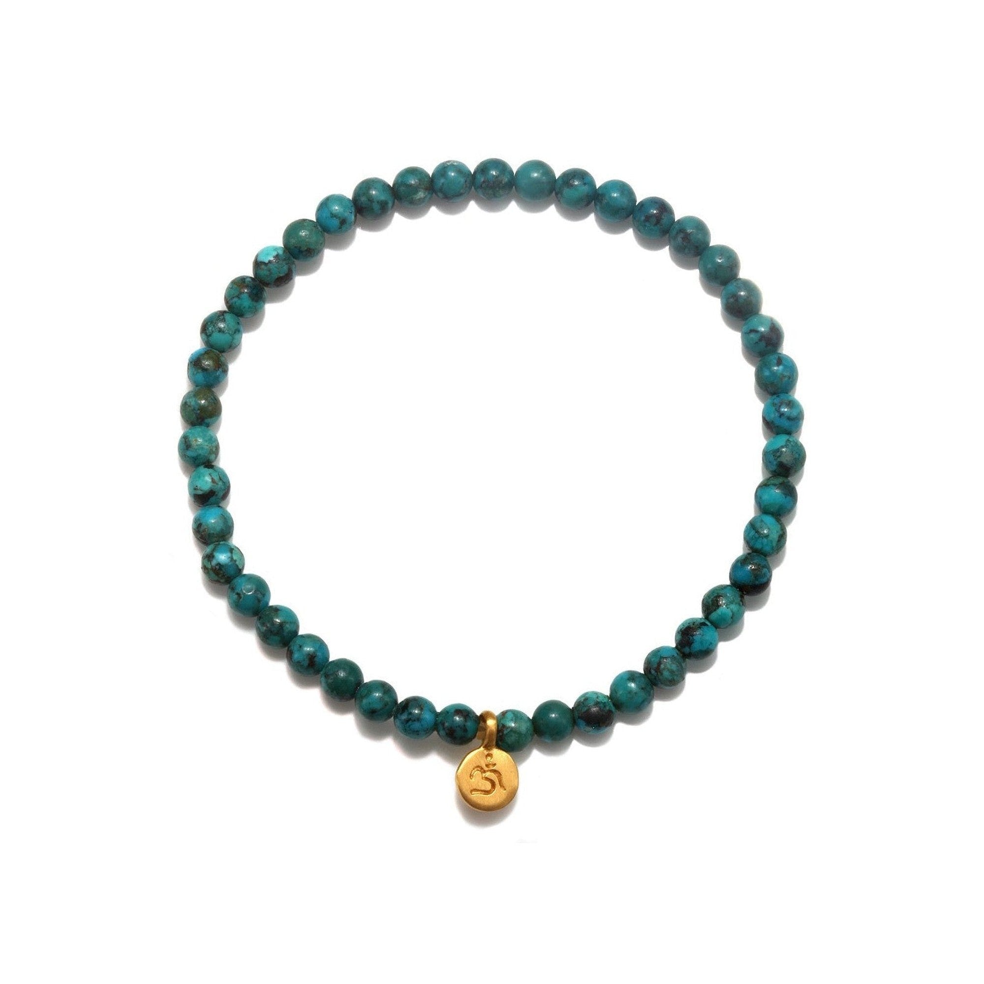 Satya Jewelry Armband Protective Om Turquoise Gemstone, vergoldet