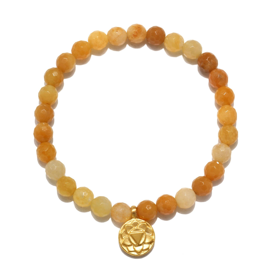 Satya Jewelry Armband Solar Plexus Chakra Yellow Jade, vergoldet