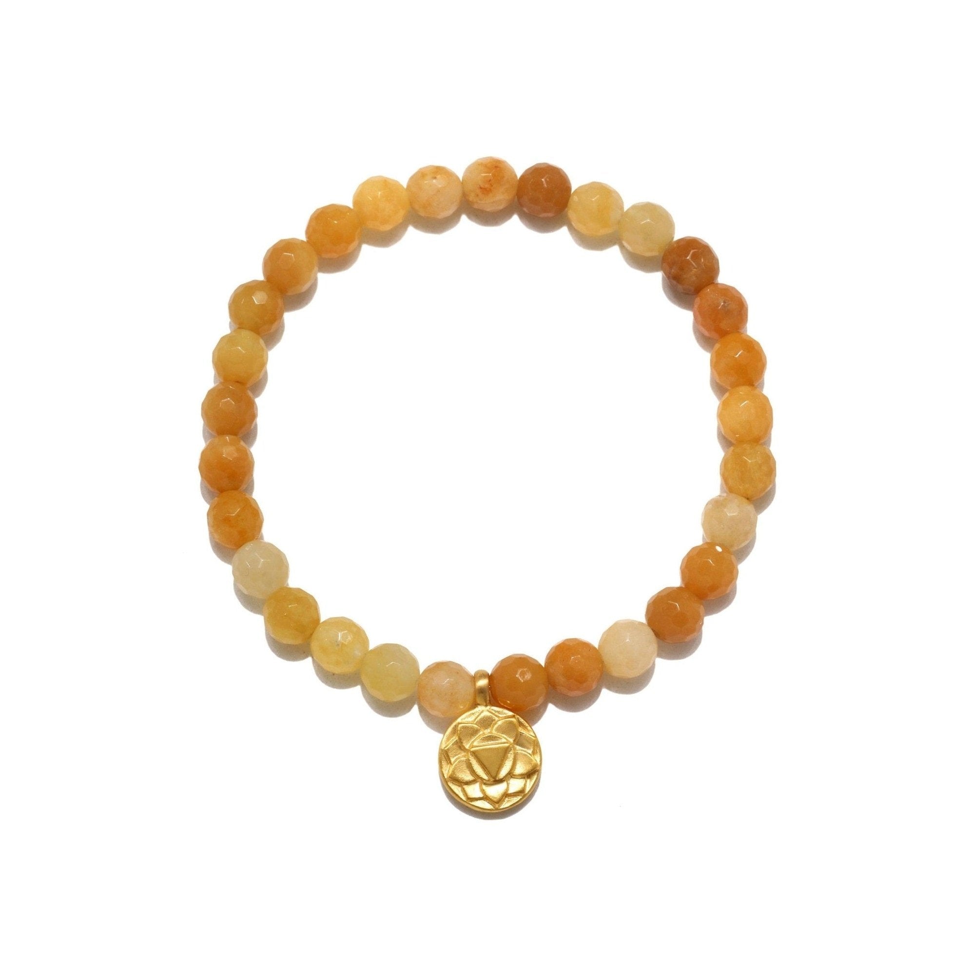 Satya Jewelry Armband Solar Plexus Chakra Yellow Jade, vergoldet