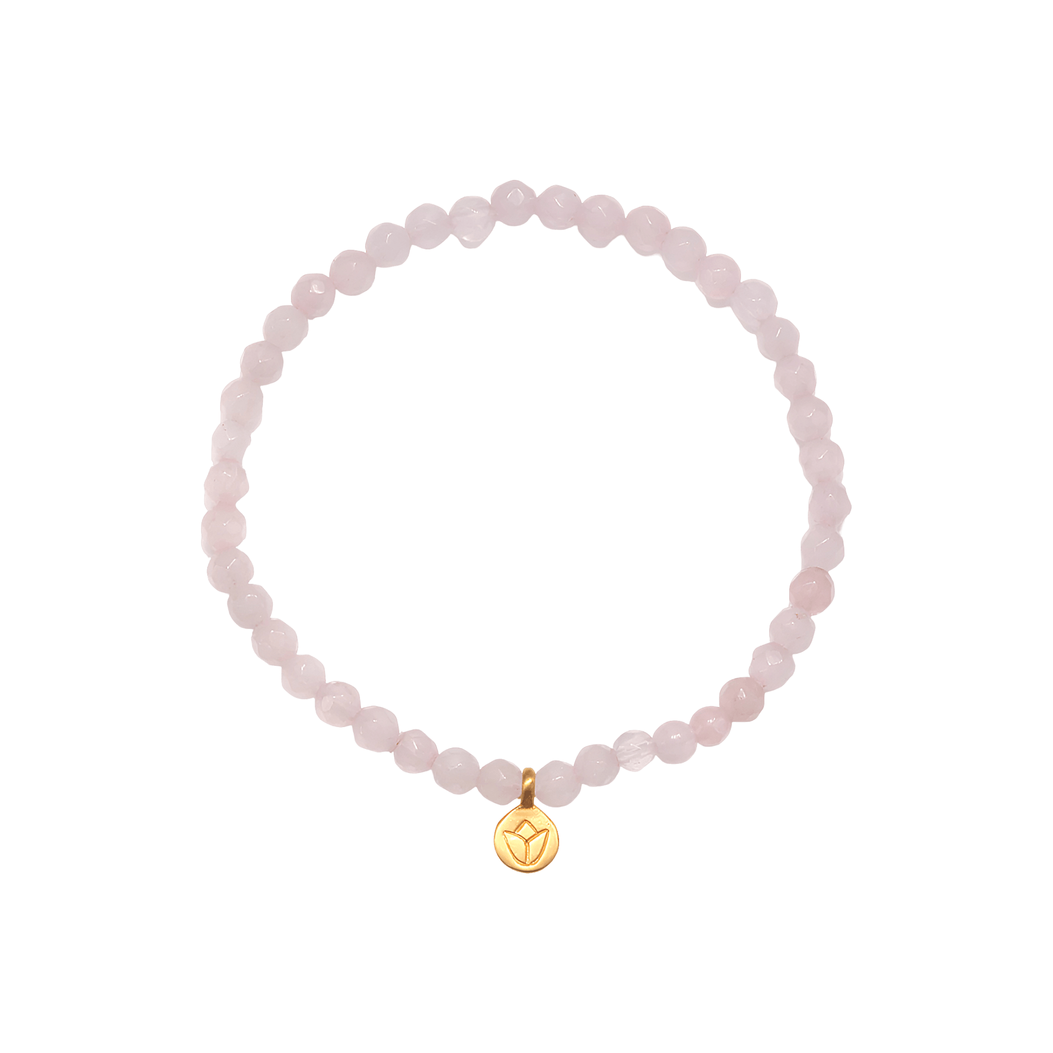 Satya Jewelry Armband Supported In Love Lotus Rose Quartz, vergoldet