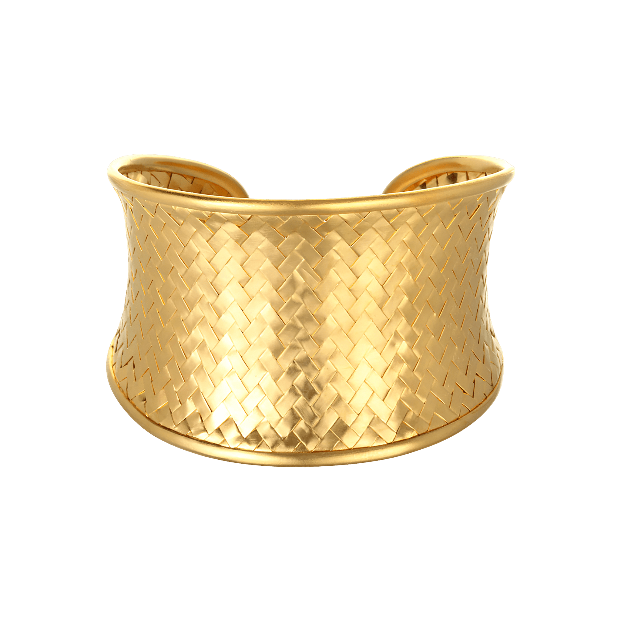 Satya Jewelry Armreif Gold Medium Basketweave, vergoldet