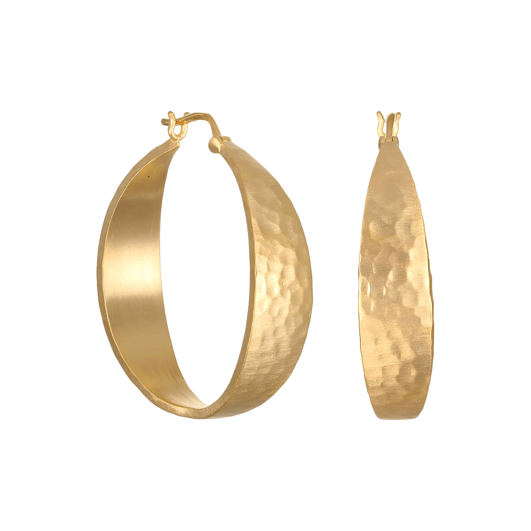 Satya Jewelry Creolen Shine Bright Hammered Hoop, vergoldet