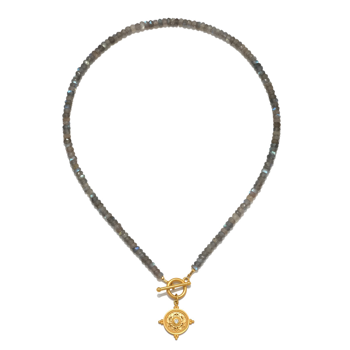 Satya Jewelry Kette Intuitive Path Labradorite Mandala Toggle, vergoldet