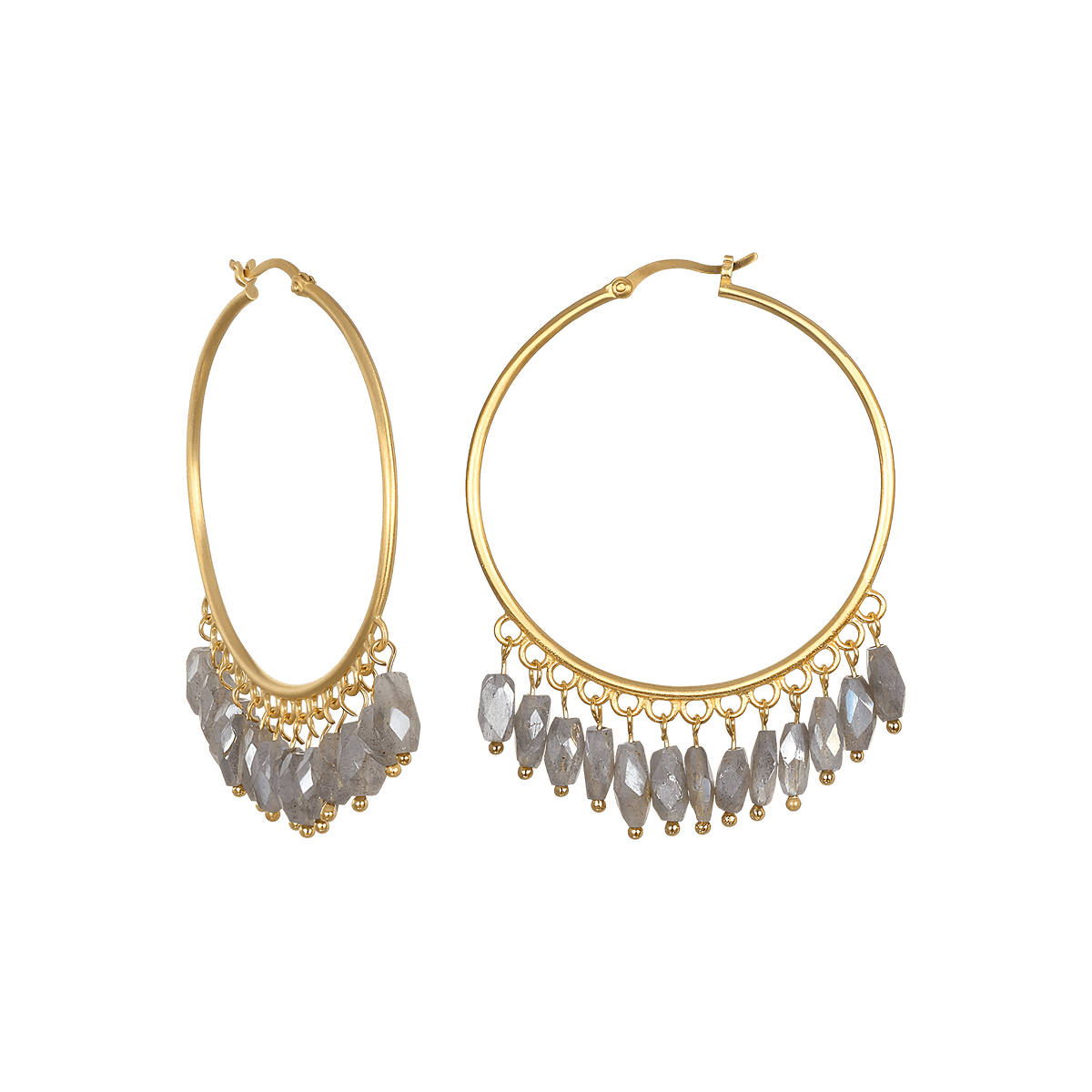Satya Jewelry Ohrringe Intuitive Path Labradorite Hoop, vergoldet