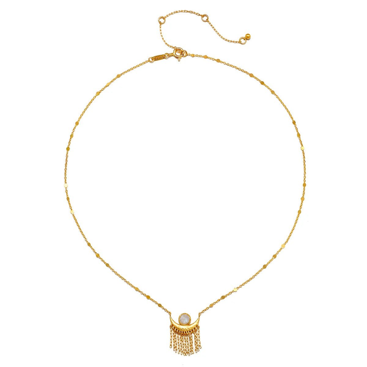 Satya Jewelry Kette Cascade of Starlight Moonstone Fringe, vergoldet