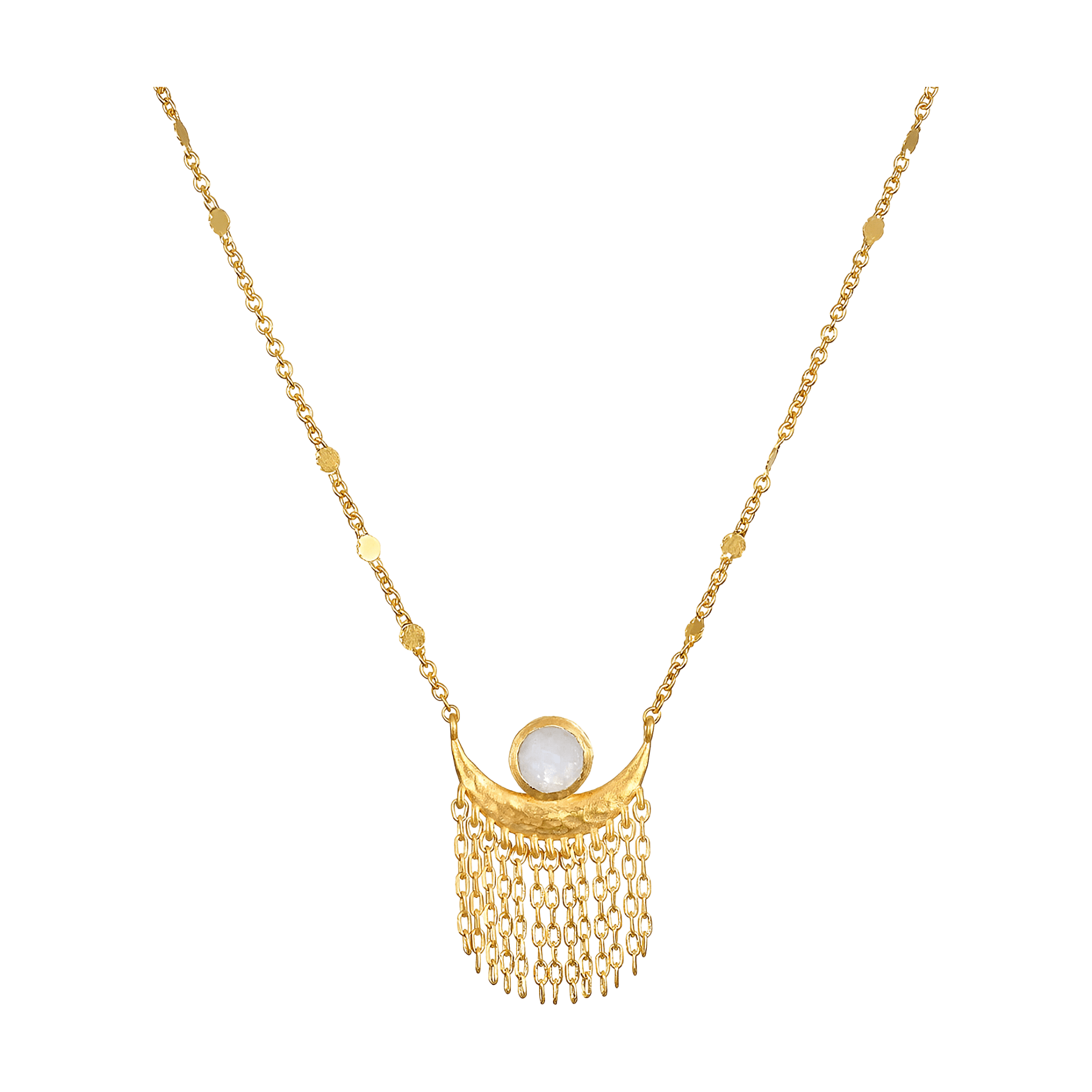 Satya Jewelry Kette Cascade of Starlight Moonstone Fringe, vergoldet