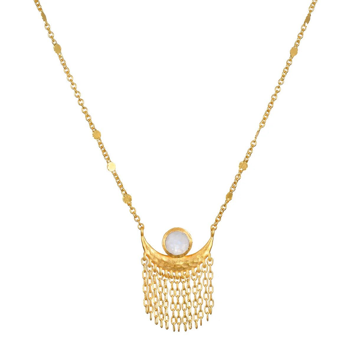 Satya Jewelry Kette Cascade of Starlight Moonstone Fringe, vergoldet