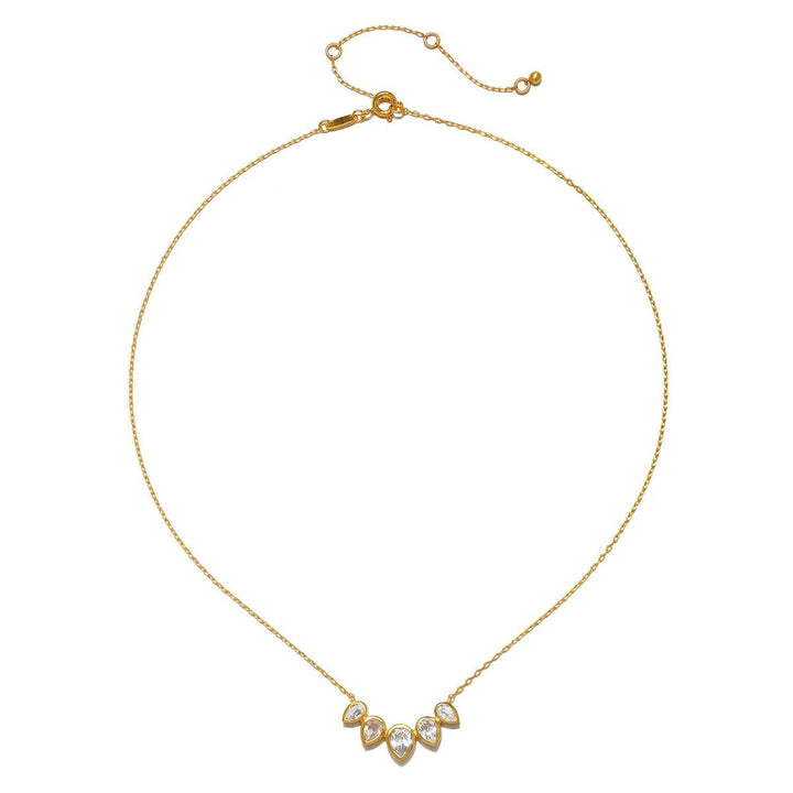 Satya Jewelry Kette Commence with Clarity White Topaz Lotus Petal, vergoldet