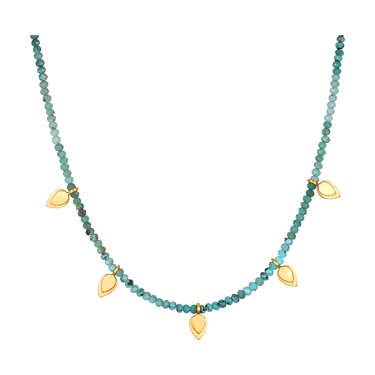 Satya Jewelry Kette Emerging Hope Turquoise Petal Choker, vergoldet
