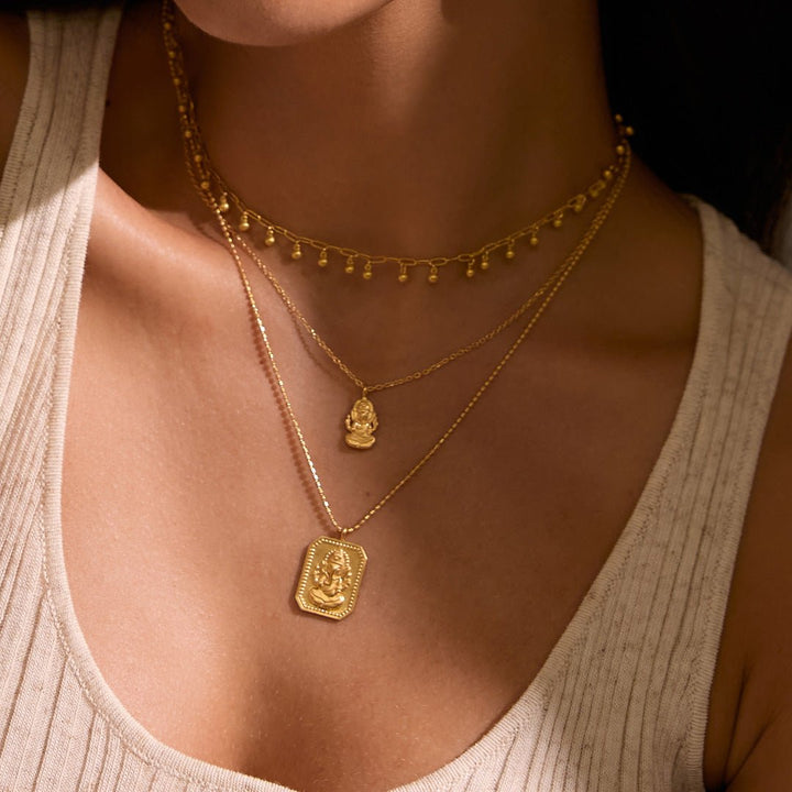 Satya Jewelry Kette Favored by Fortune Ganesha, vergoldet