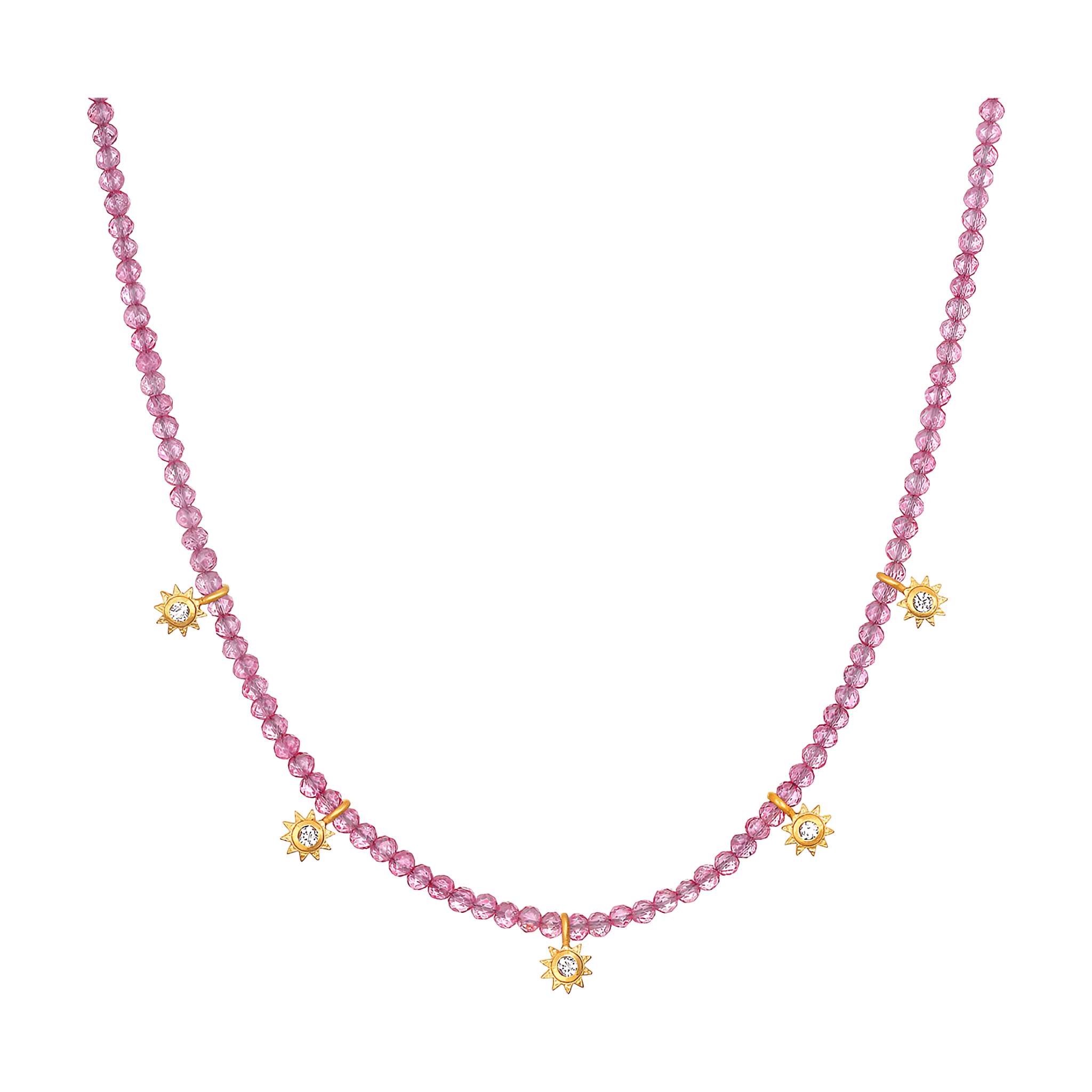 Satya Jewelry Kette Glimmer of Love Pink Topaz Choker, vergoldet