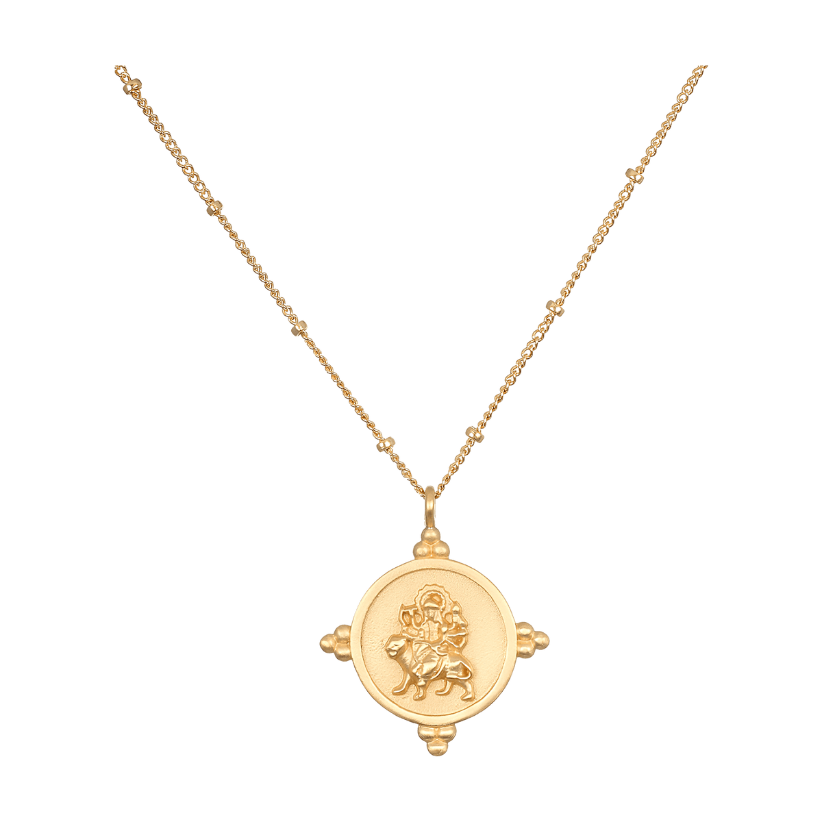 Satya Jewelry Kette Goddess of Strength Durga Coin, vergoldet