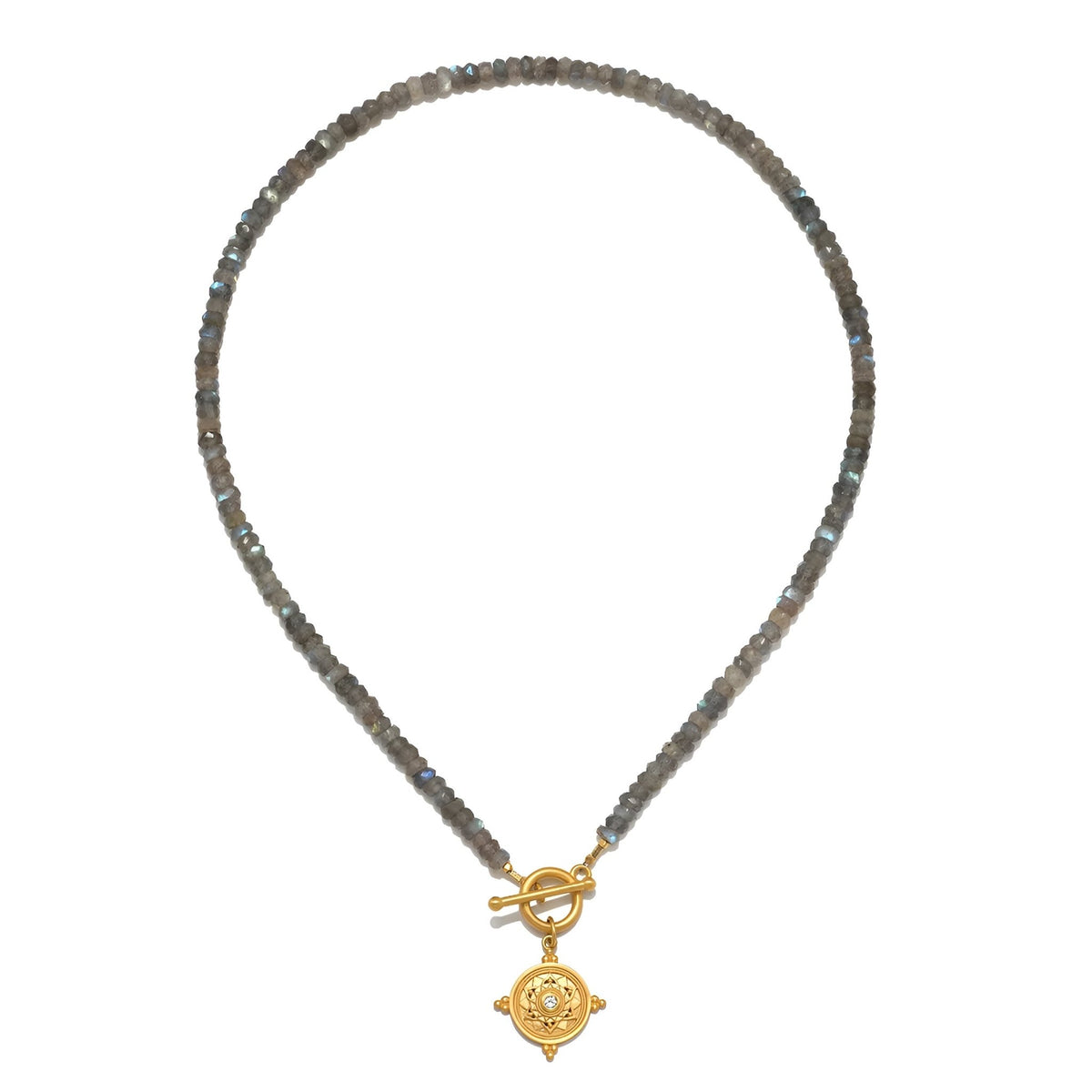 Satya Jewelry Kette Intuitive Path Labradorite Mandala Toggle, vergoldet