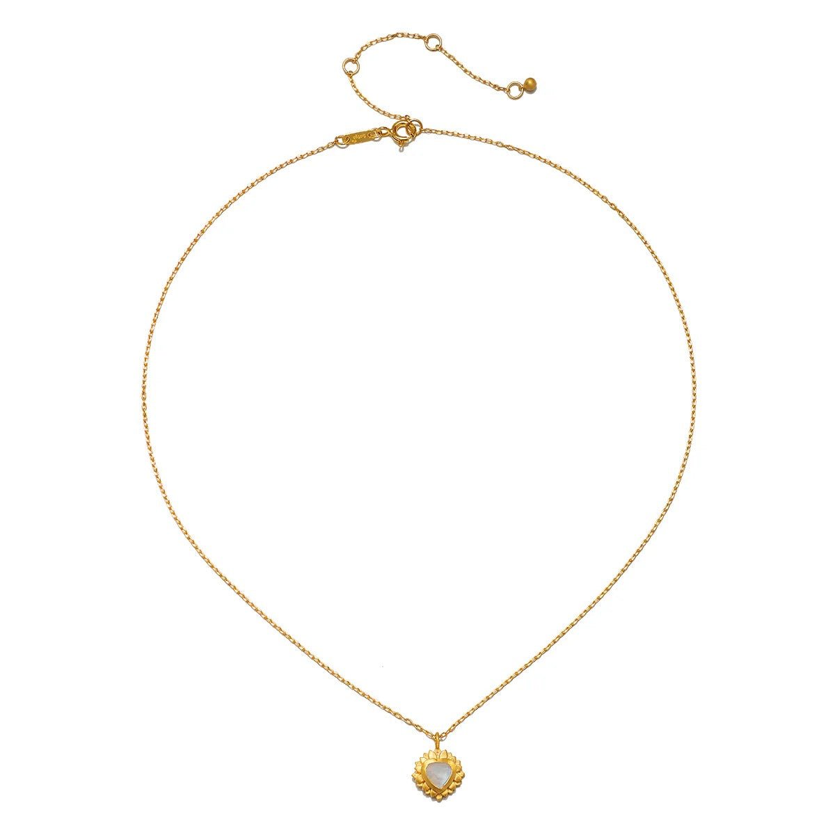 Satya Jewelry Kette Journey to Love Moonstone Lotus Heart, vergoldet