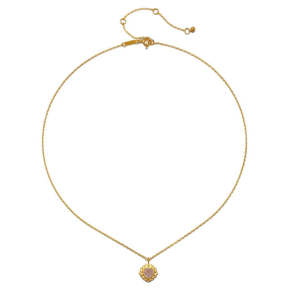 Satya Jewelry Kette Journey to Love Rose Quartz Lotus Heart, vergoldet