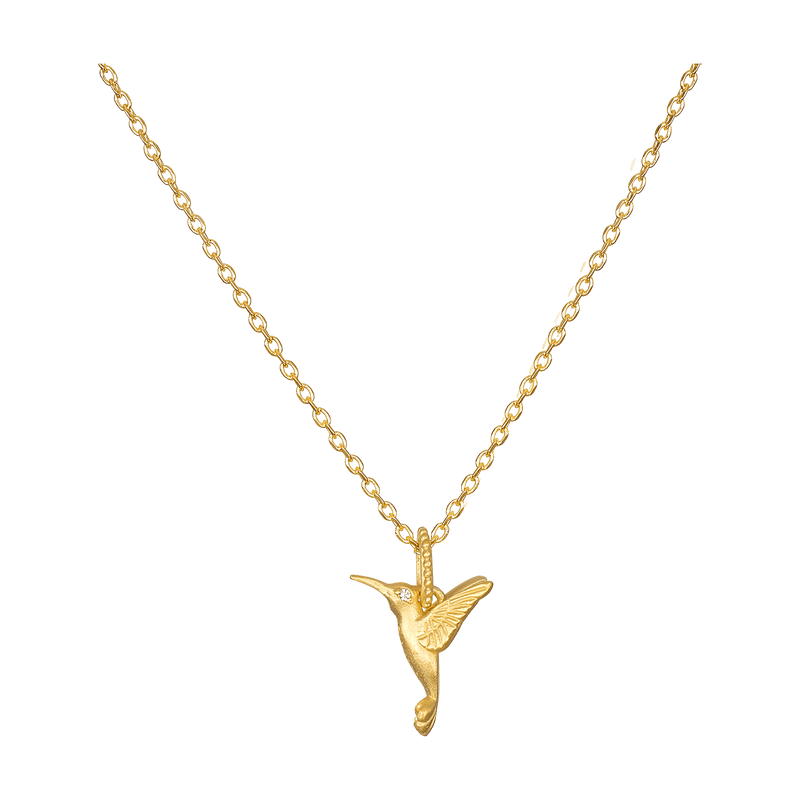 Satya Jewelry Kette Loving Devotion Hummingbird, vergoldet