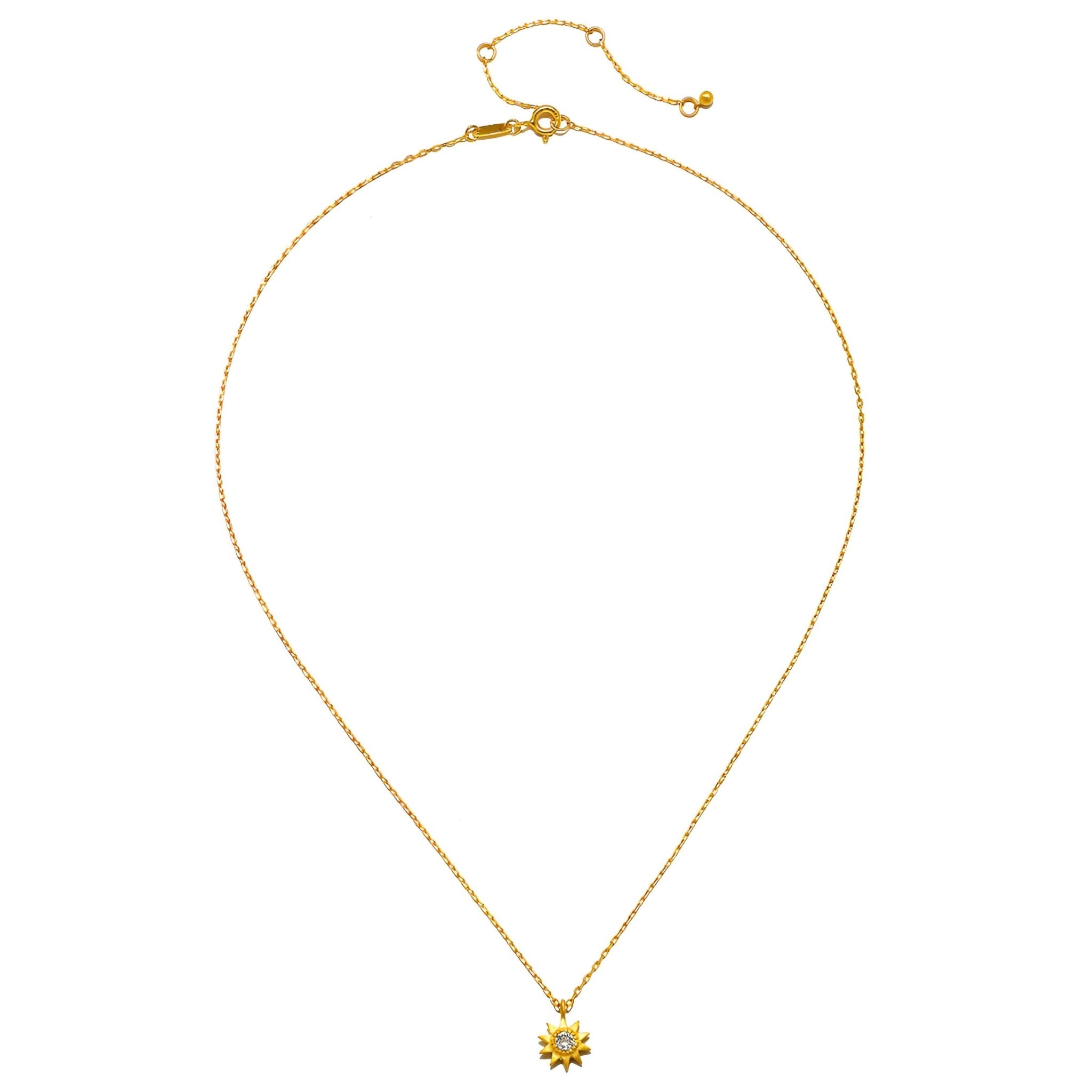 Satya Jewelry Kette New Horizon White Topaz Sun, vergoldet