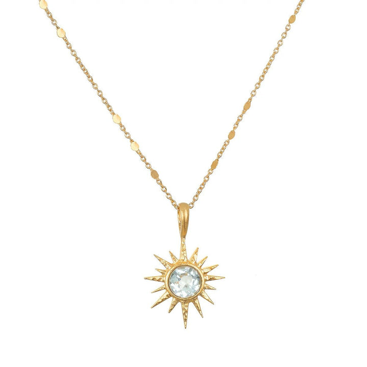 Satya Jewelry Kette North Star Blue Topaz Starburst, vergoldet