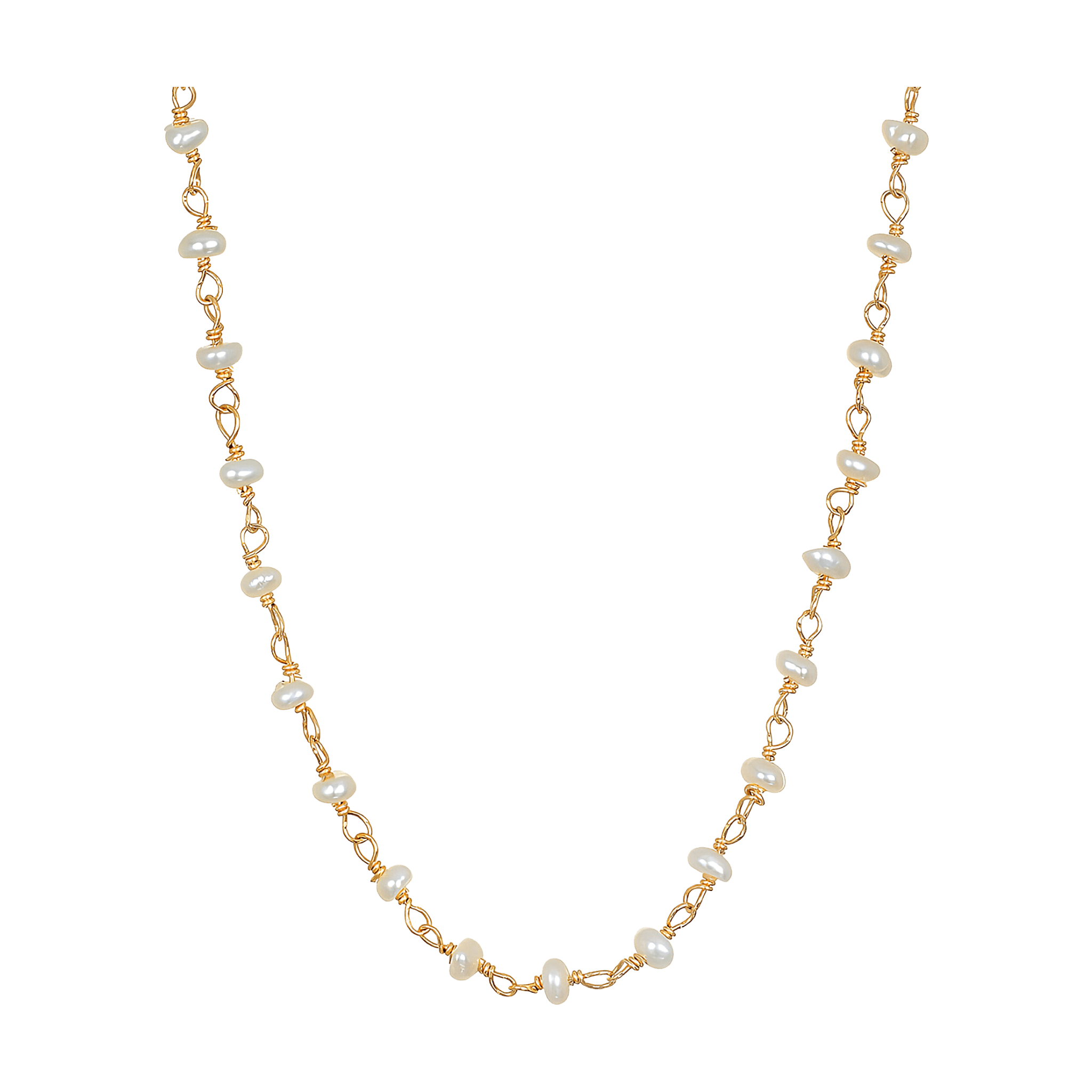 Satya Jewelry Kette Scatter Light Pearl Choker, vergoldet