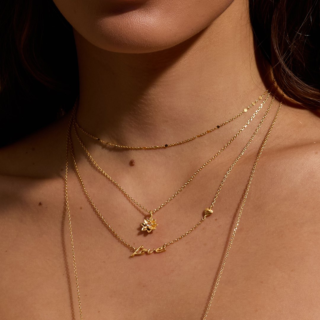 Satya Jewelry Kette Soul Renew Gold Lotus, vergoldet