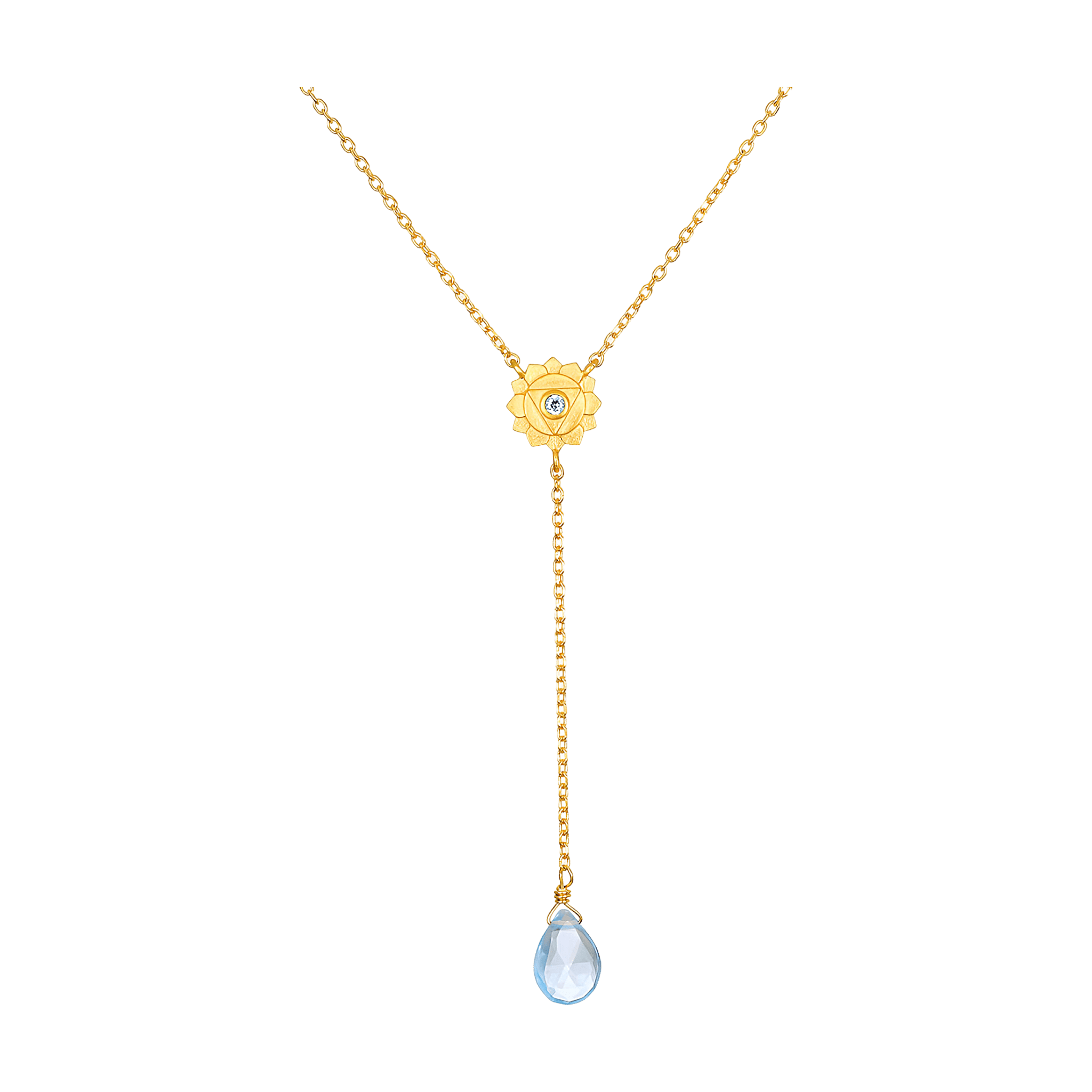 Satya Jewelry Kette Speak with Strength Chakra Lariat, vergoldet