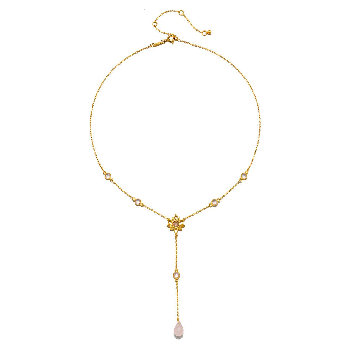 Satya Jewelry Kette Transformed by Love Lotus Lariat, vergoldet