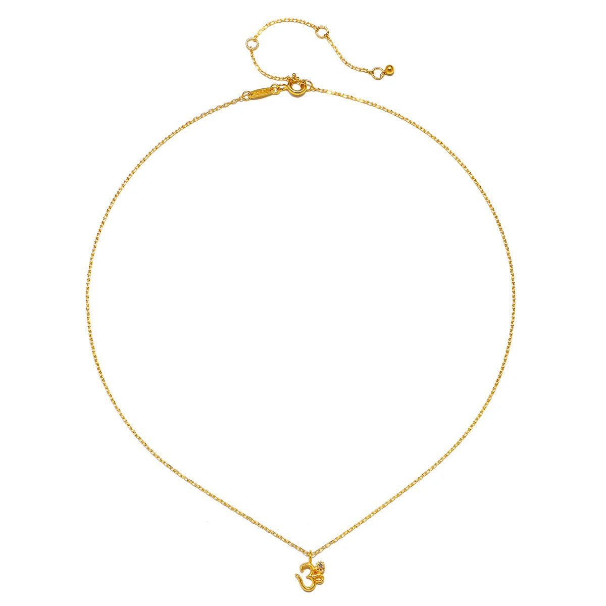 Satya Jewelry Kette Universal Connection White Topaz Om, vergoldet
