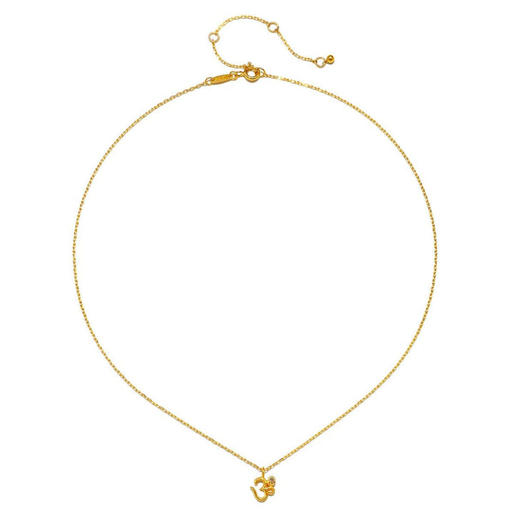 Satya Jewelry Kette Universal Connection White Topaz Om, vergoldet