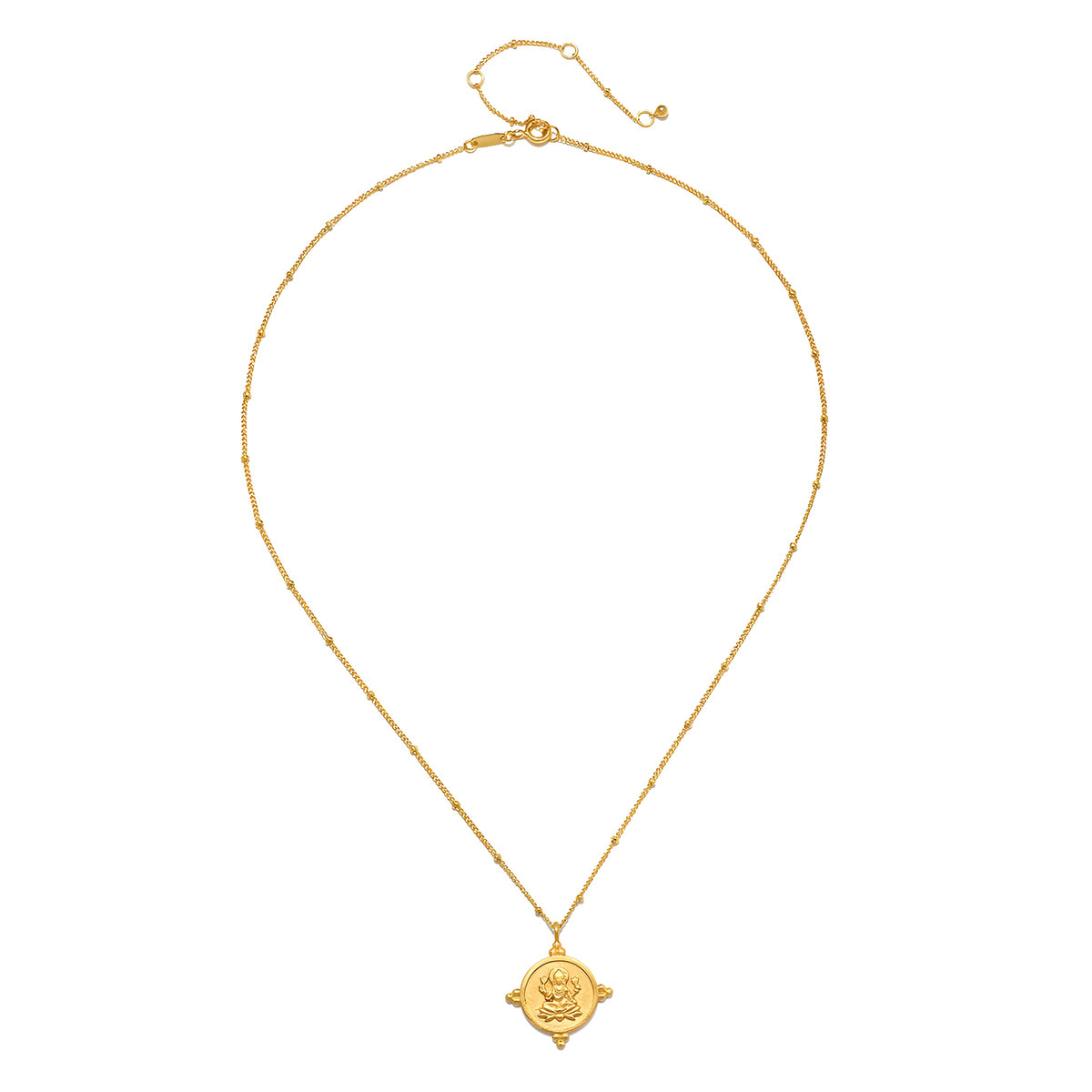 Satya Jewelry Kette Manifesting Abundance Goddess Lakshmi Coin, vergoldet