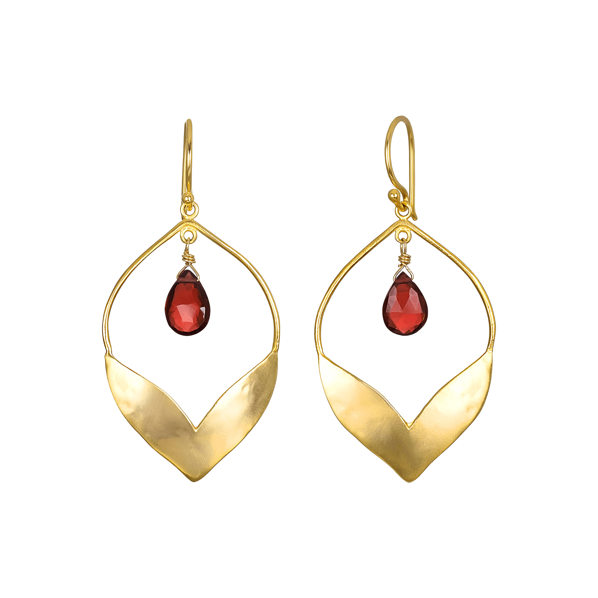 Satya Jewelry Ohrringe Infinite Possibilities Garnet Lotus, vergoldet