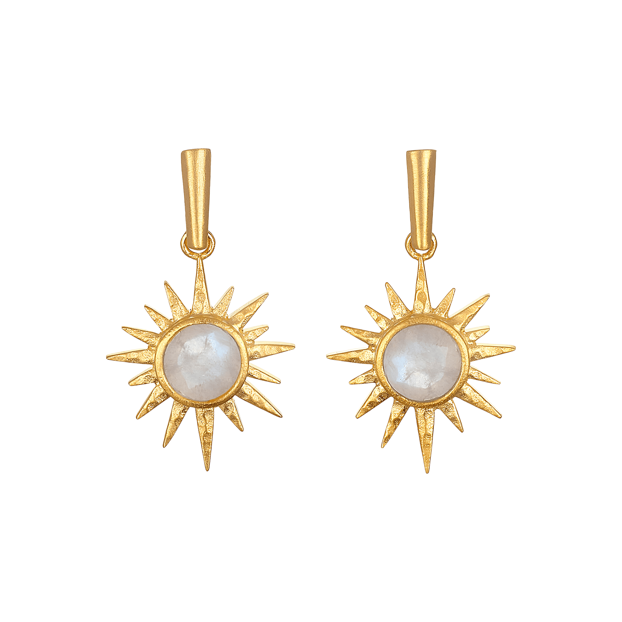 Satya Jewelry Ohrringe North Star Moonstone Starburst, vergoldet