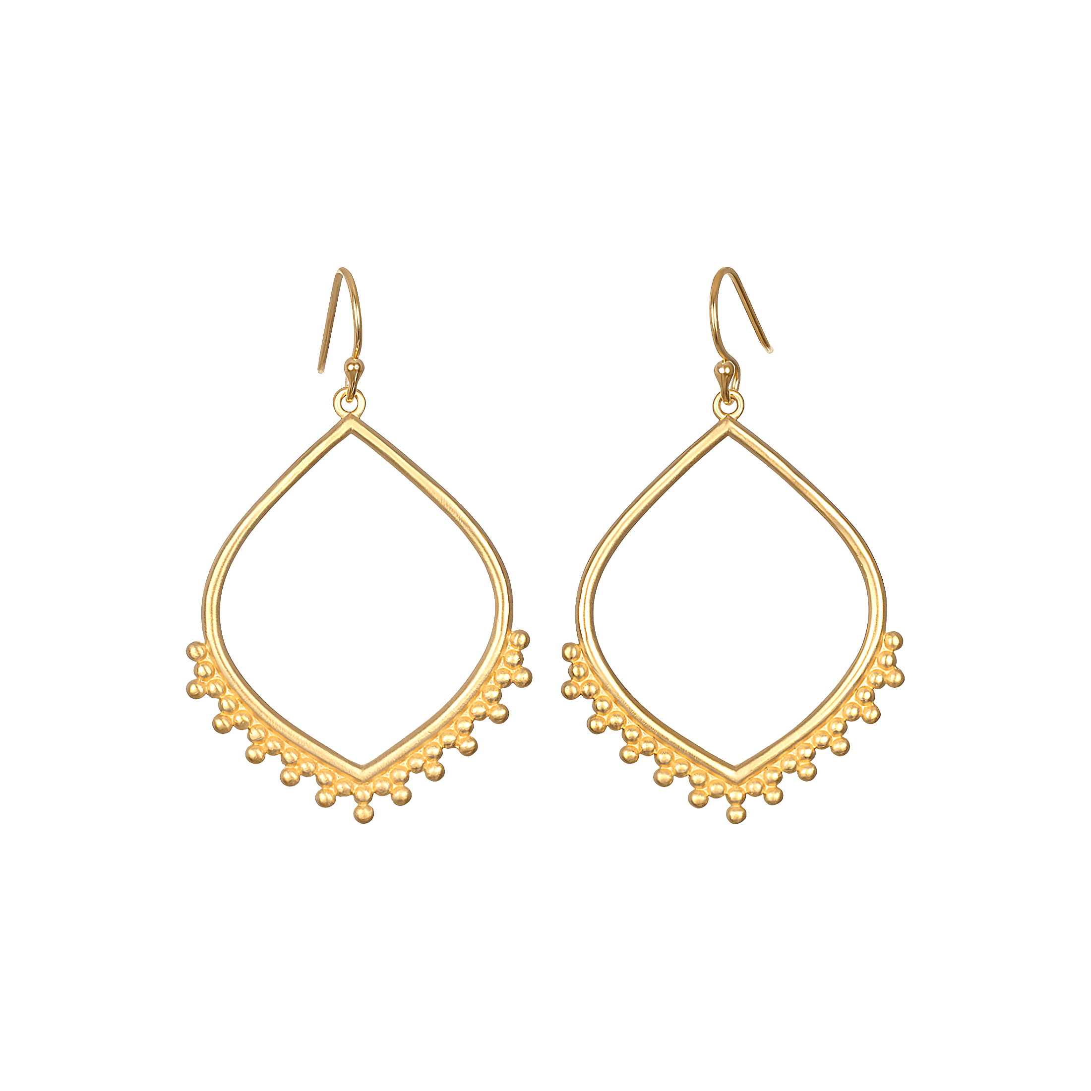 Satya Jewelry Ohrringe Open to Receive Lotus Petal Hoop, vergoldet