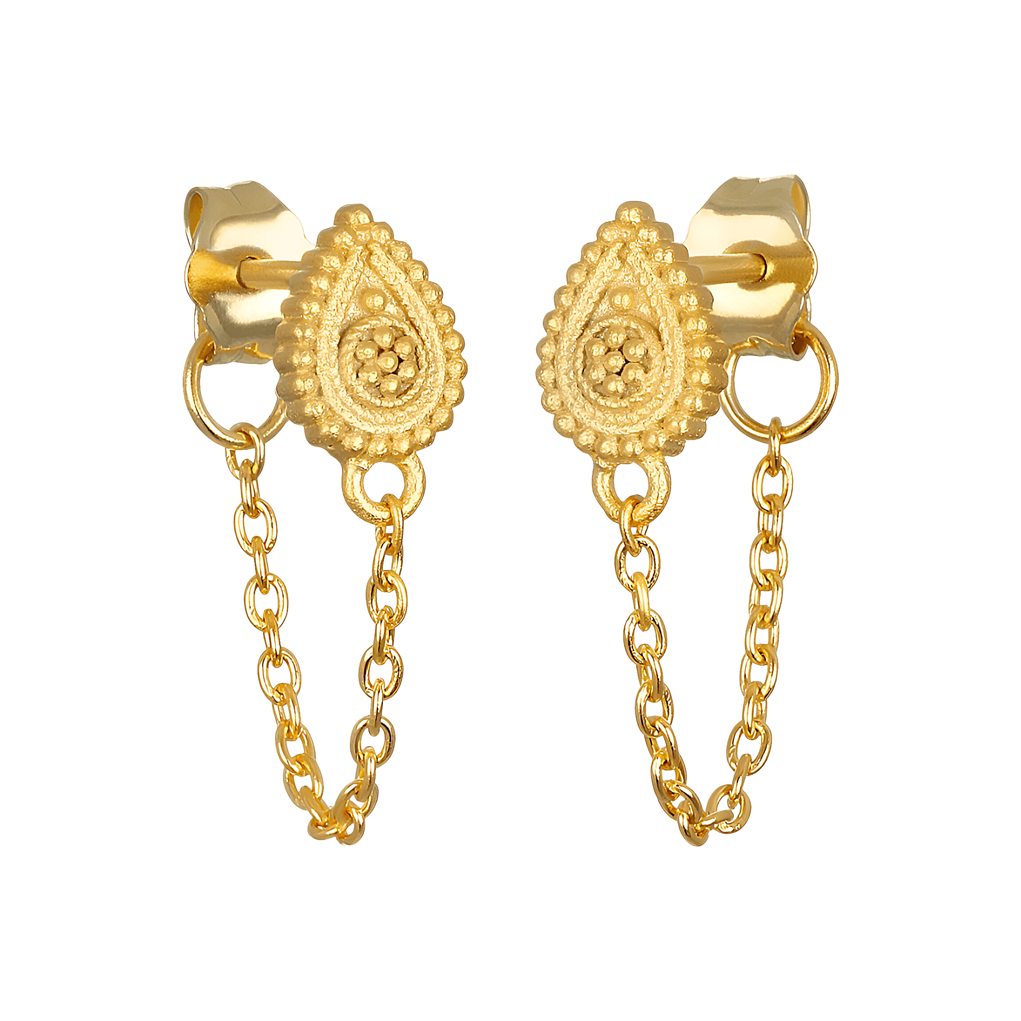 Satya Jewelry Ohrringe Sacred Continuation Chain, vergoldet