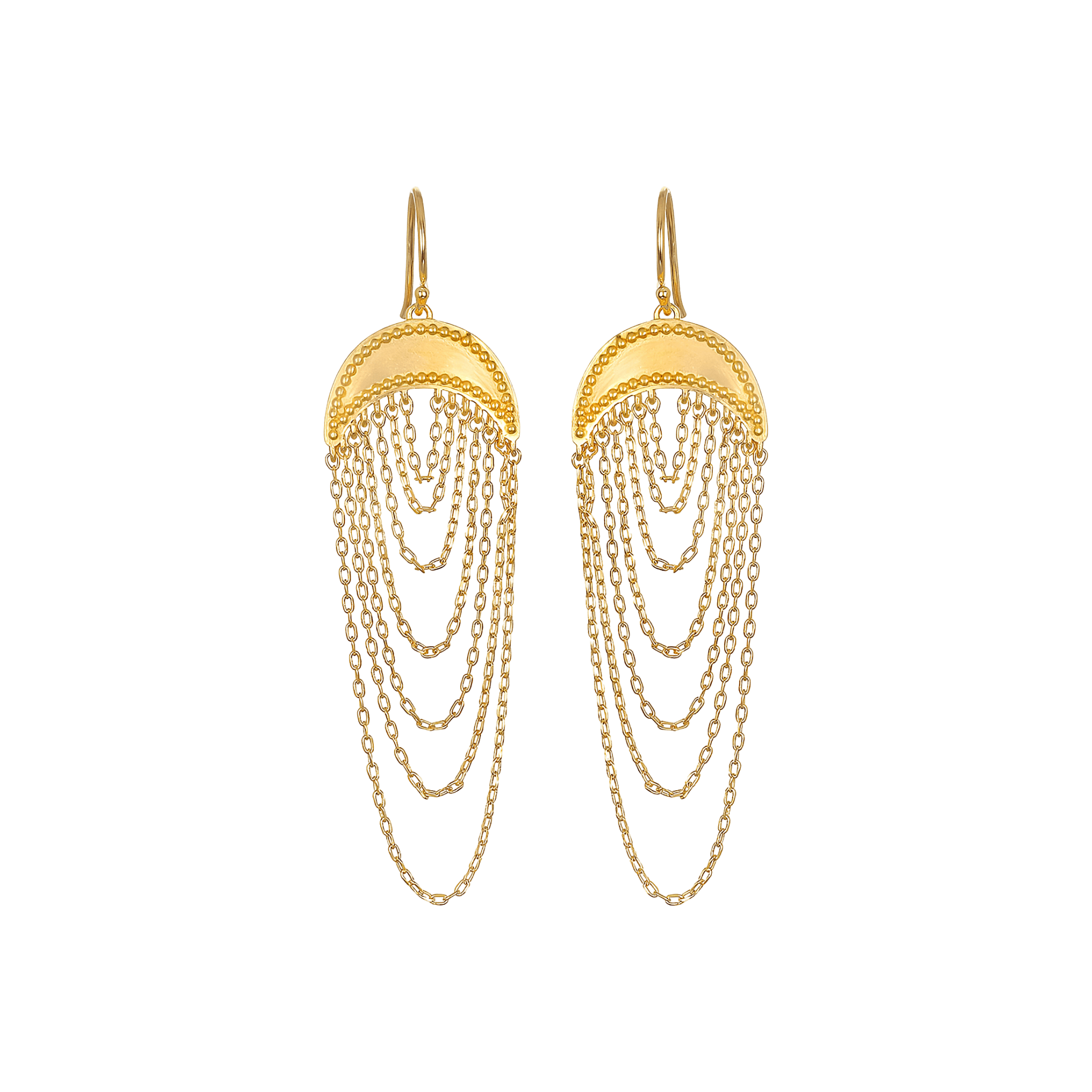 Satya Jewelry Ohrringe Scattered Moonlight Chain Moon, vergoldet