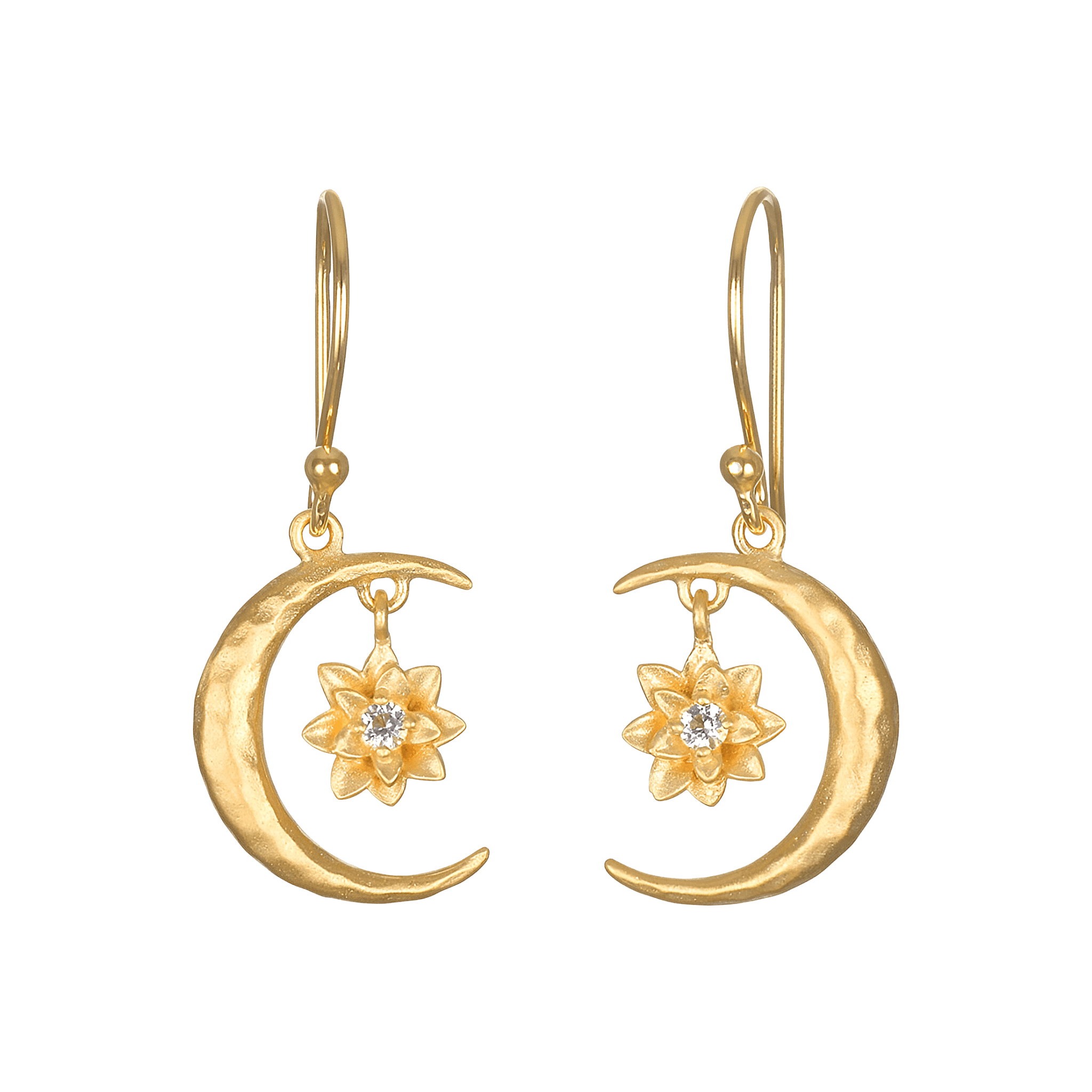Satya Jewelry Ohrringe Spirit in Transformation Lotus Moon, vergoldet