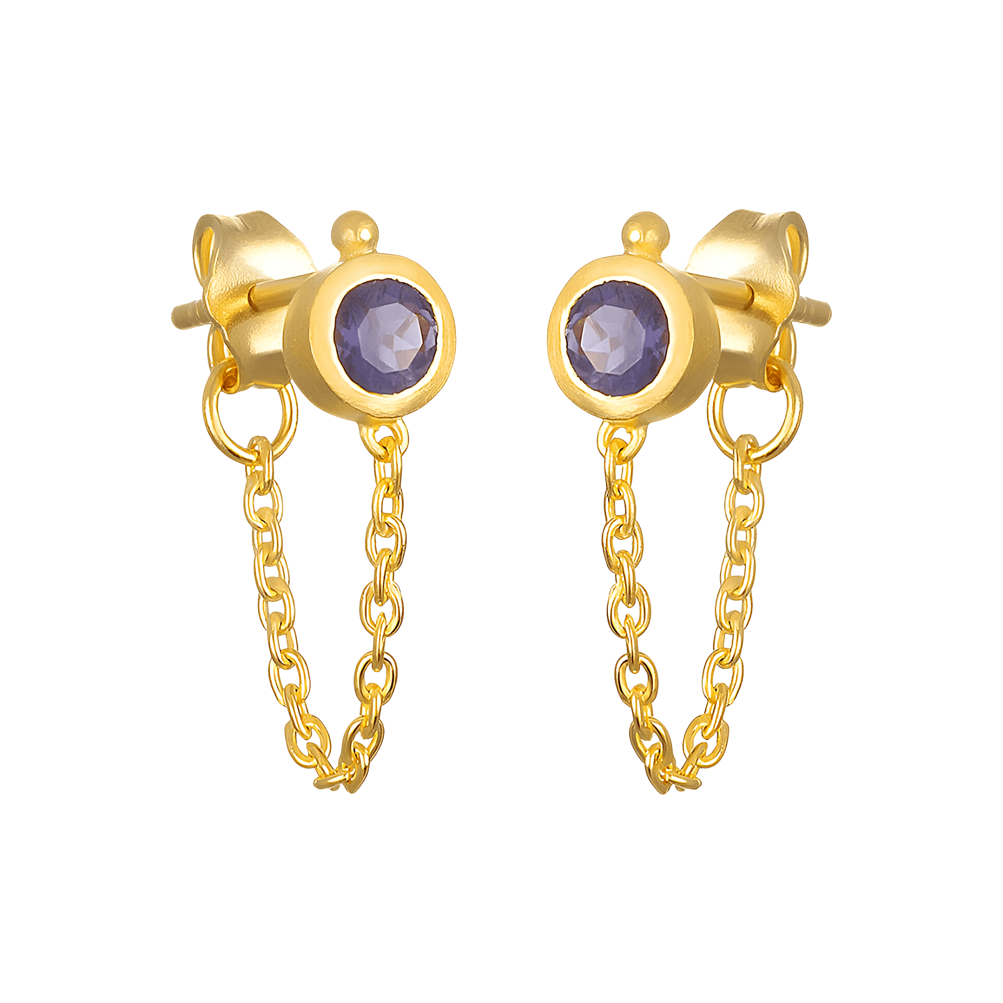 Satya Jewelry Ohrringe Third Eye Chakra Chain, vergoldet