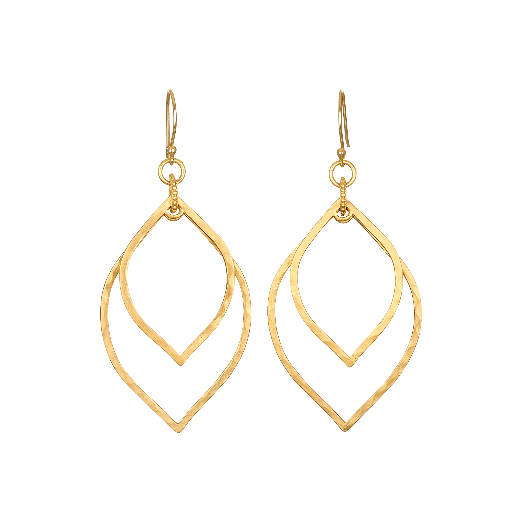 Satya Jewelry Ohrringe Transformed by Light Lotus Linear, vergoldet