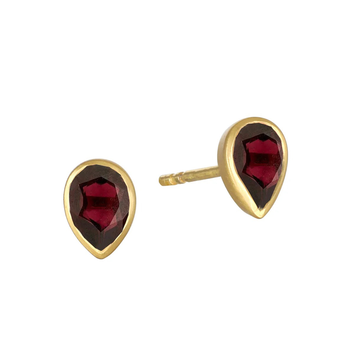 Satya Jewelry Ohrstecker All Love Garnet Stud, vergoldet