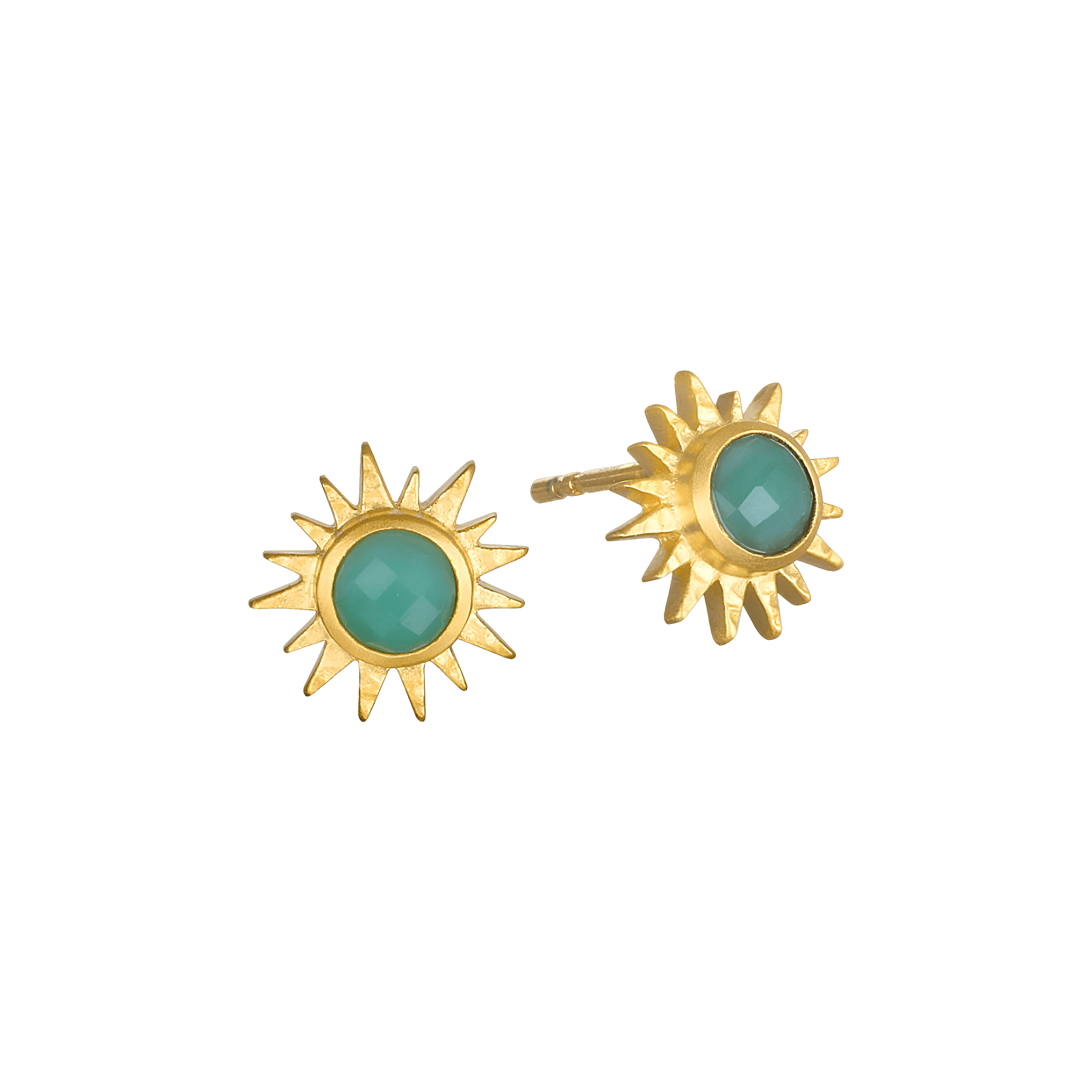 Satya Jewelry Ohrstecker Guided by Dreams Green Onyx, vergoldet