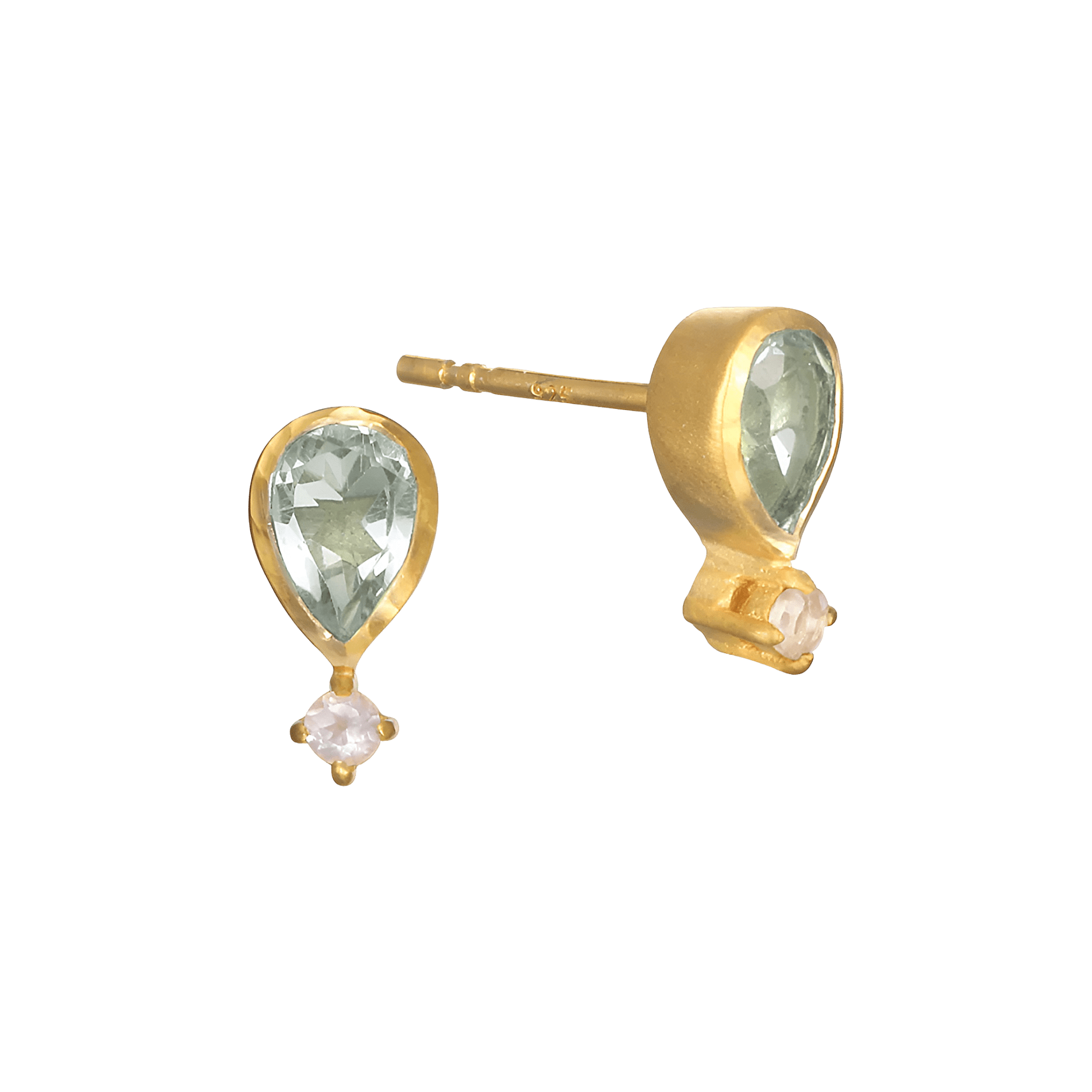 Satya Jewelry Ohrstecker True Self Green Amethyst, vergoldet