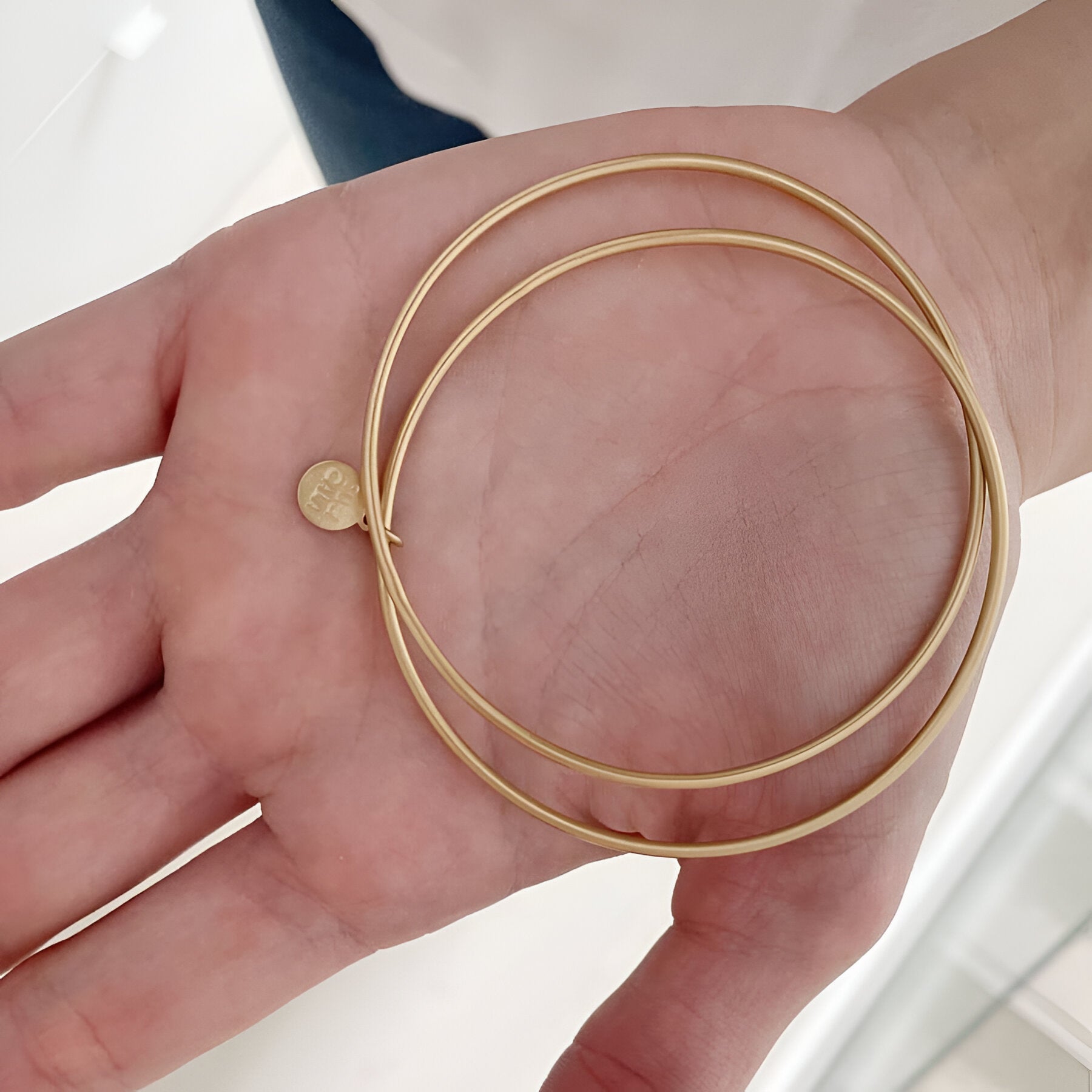 Susi Cala Armreif London Double Circle Bangle, vergoldet