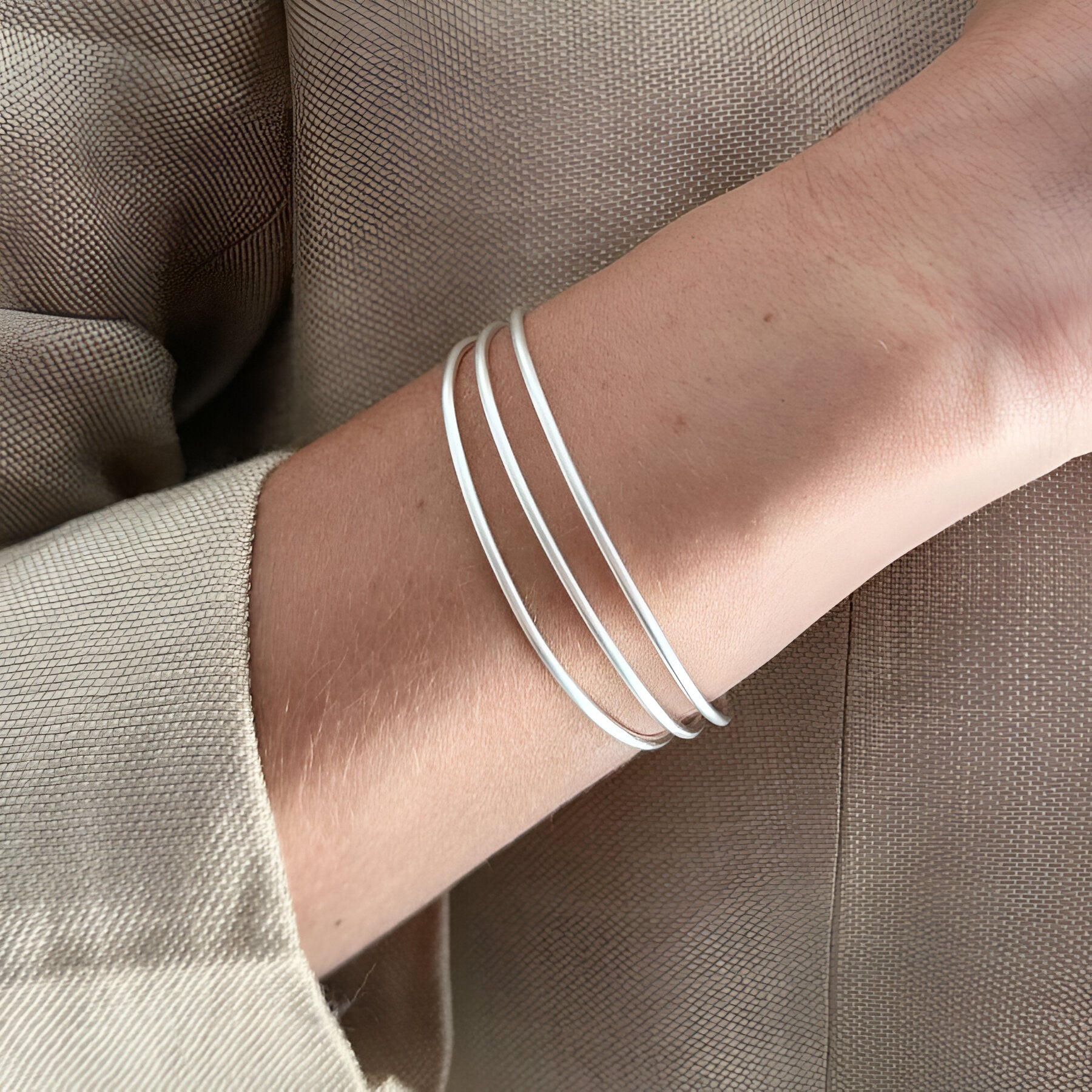 Susi Cala Armreif London Triple Bangle, Silber