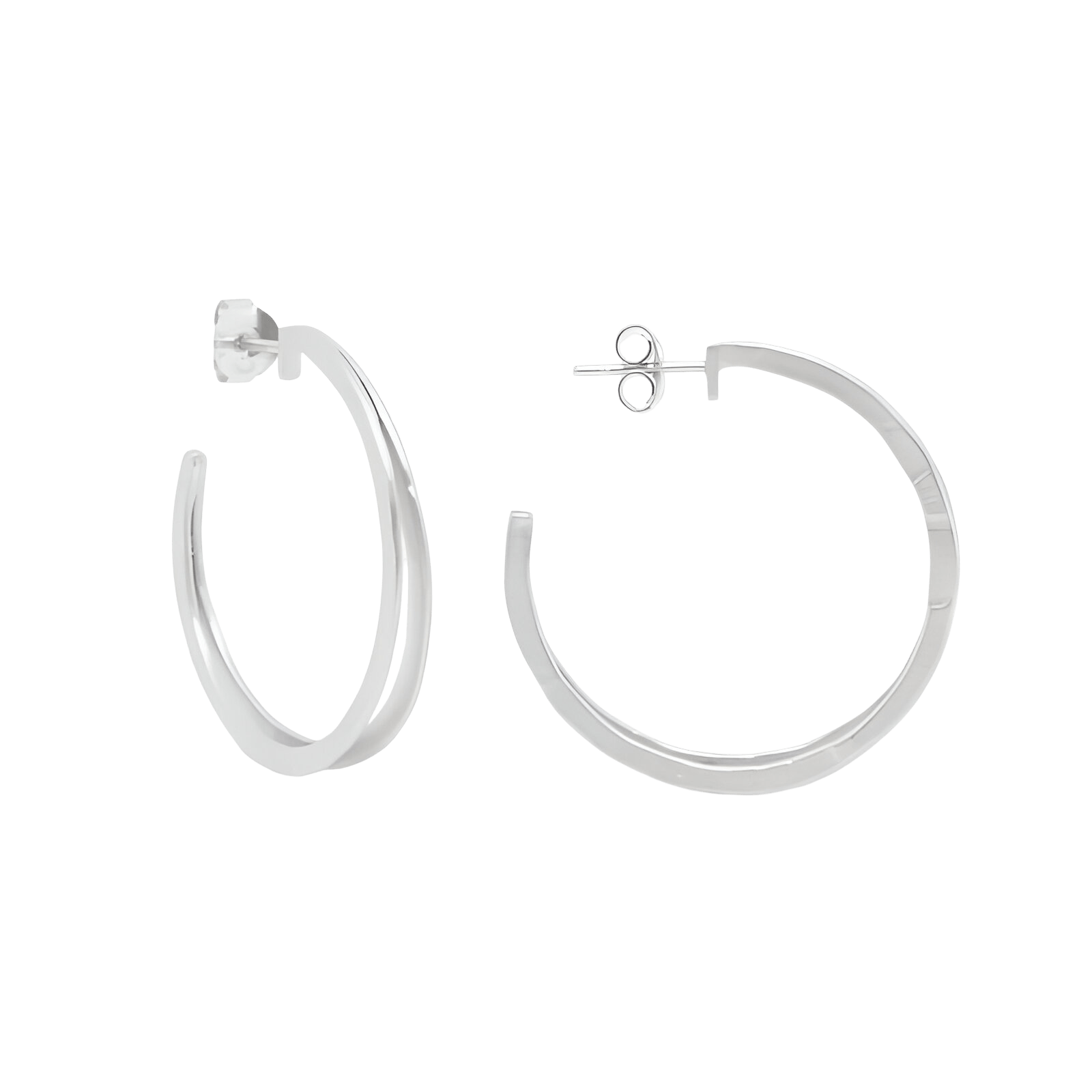 Susi Cala Creolen Double Mir, L, Silber