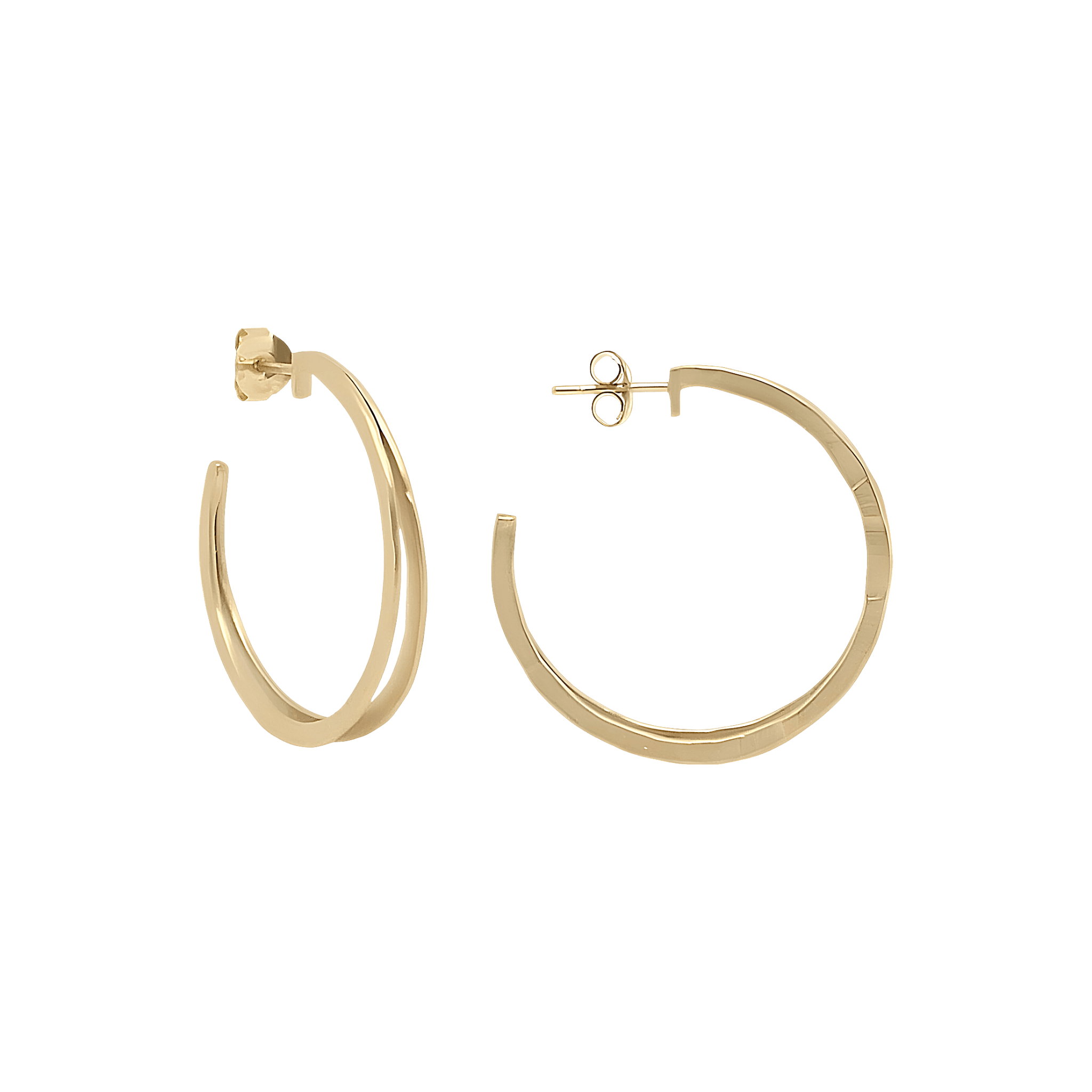 Susi Cala Creolen Double Mir, L, vergoldet